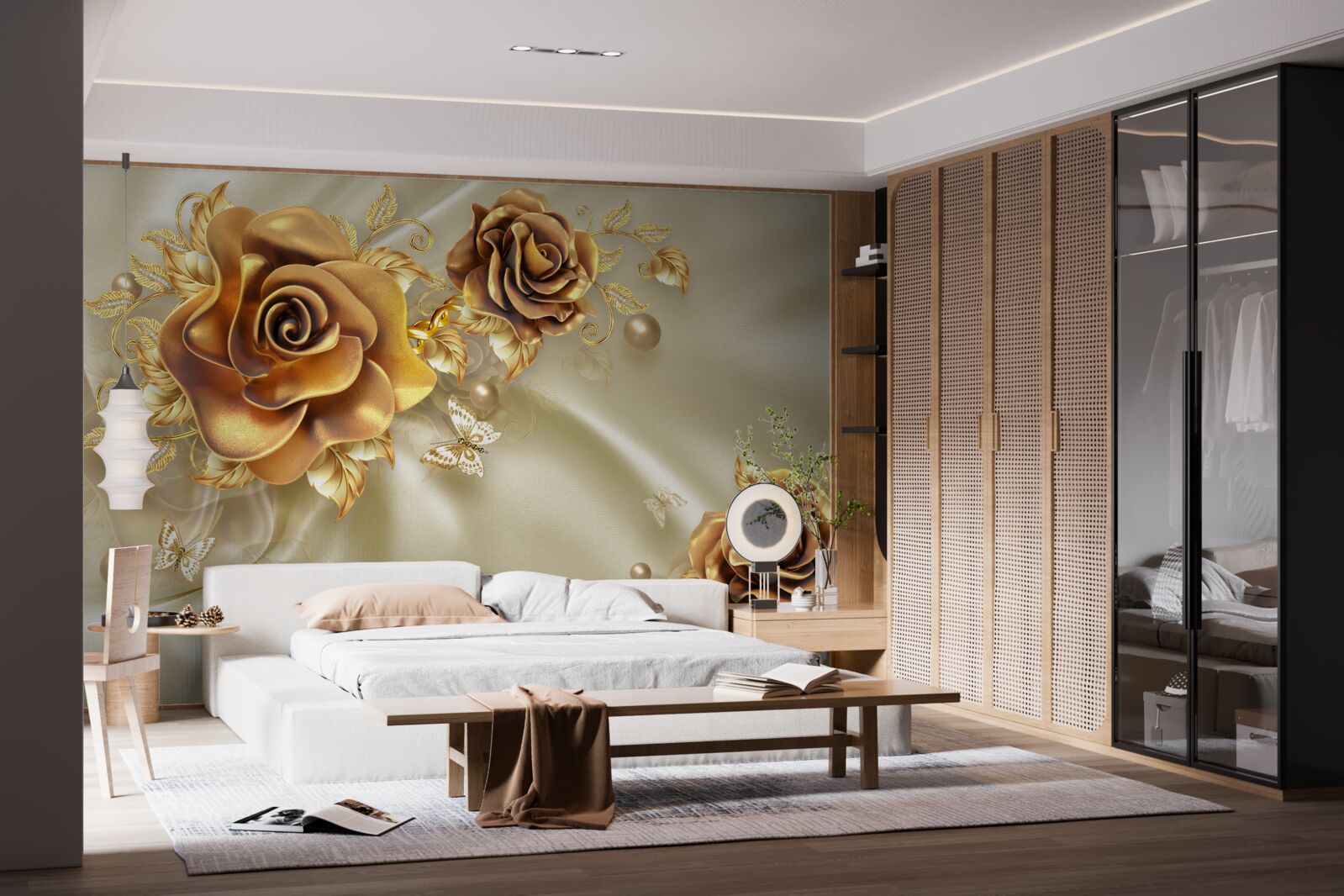 Fotobehang donkerbruine rozen