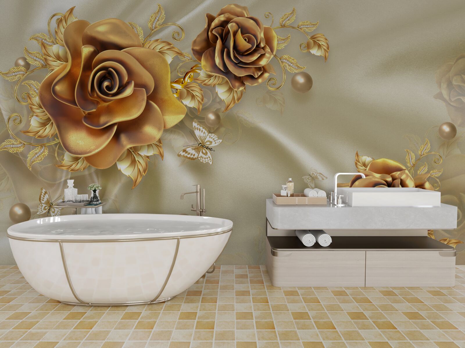 Fotobehang donkerbruine rozen