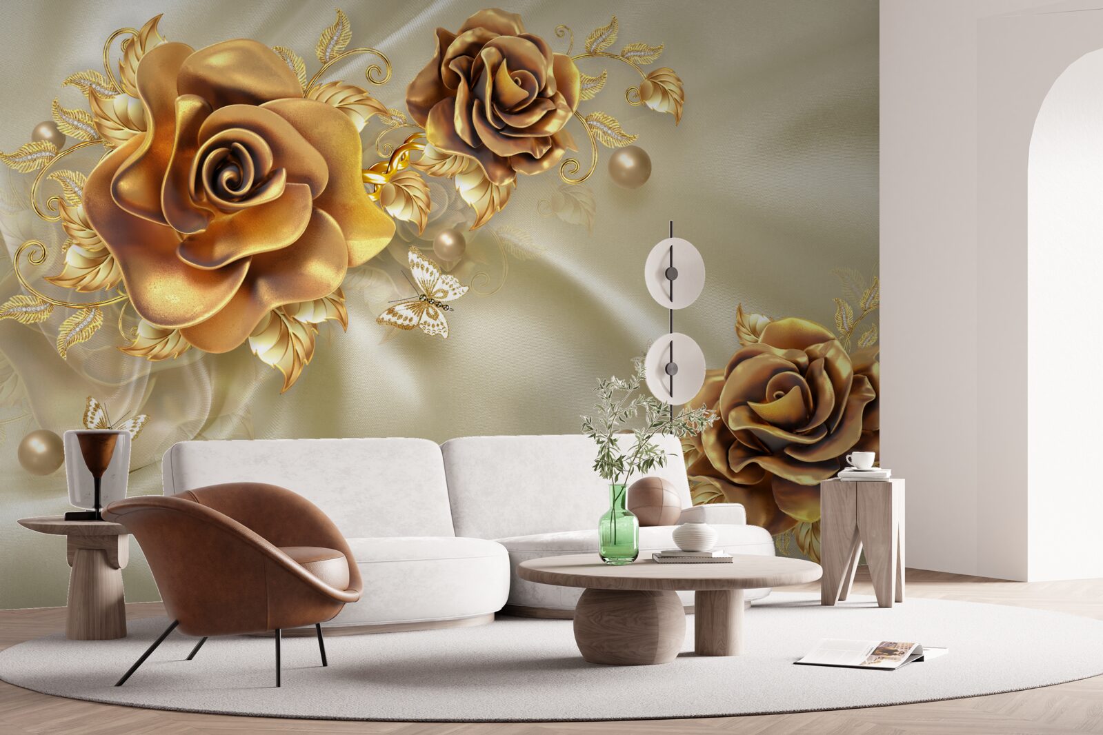 Fotobehang donkerbruine rozen