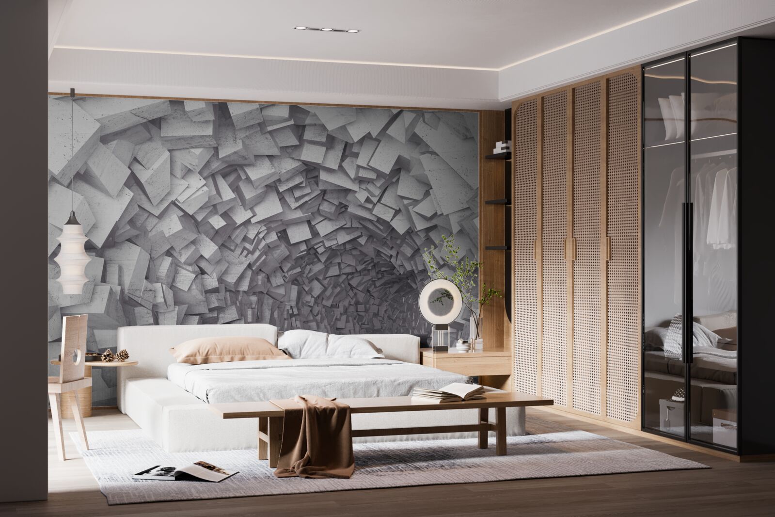 Fotobehang 3d vormen een tunnel