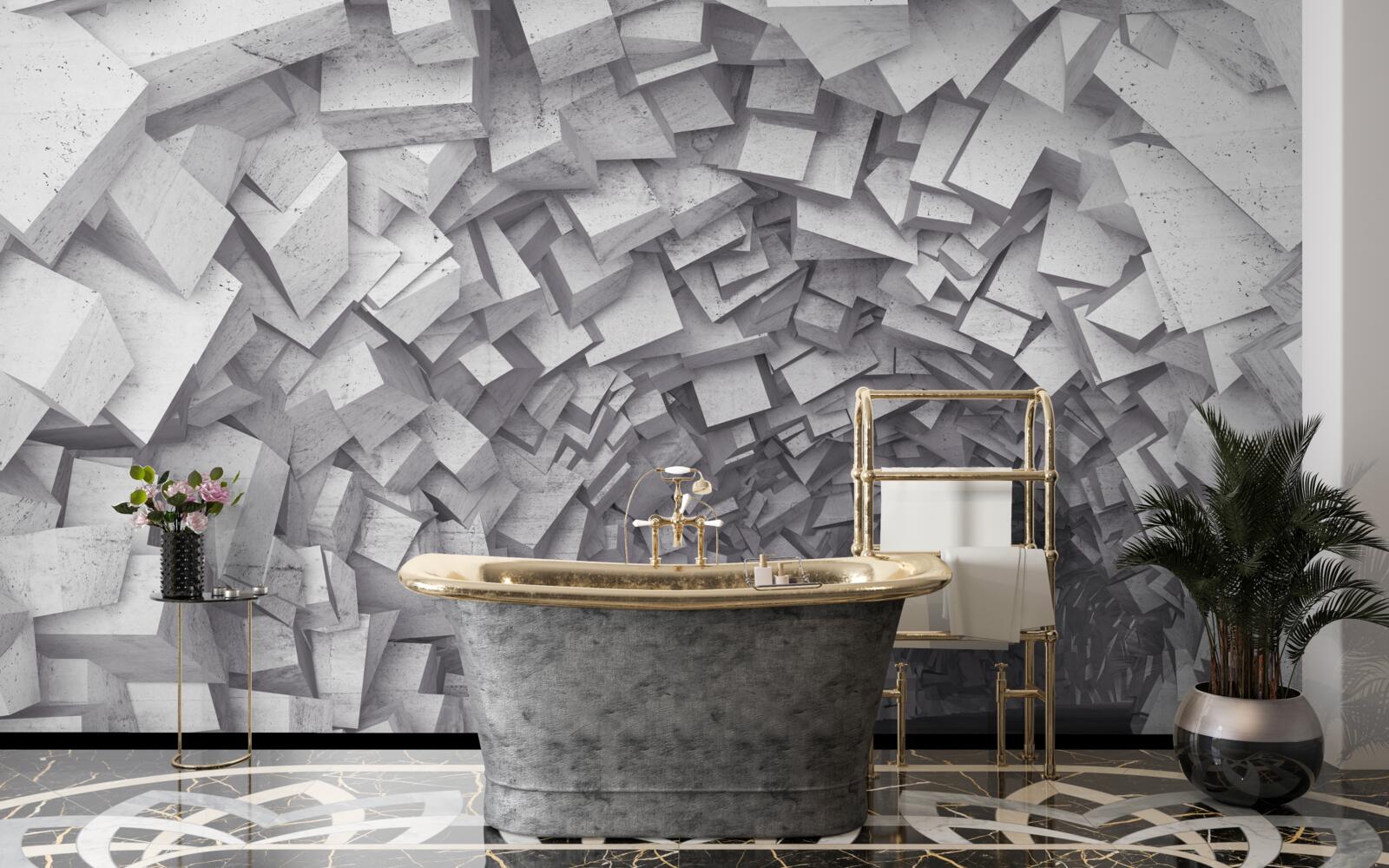 Fotobehang 3d vormen een tunnel