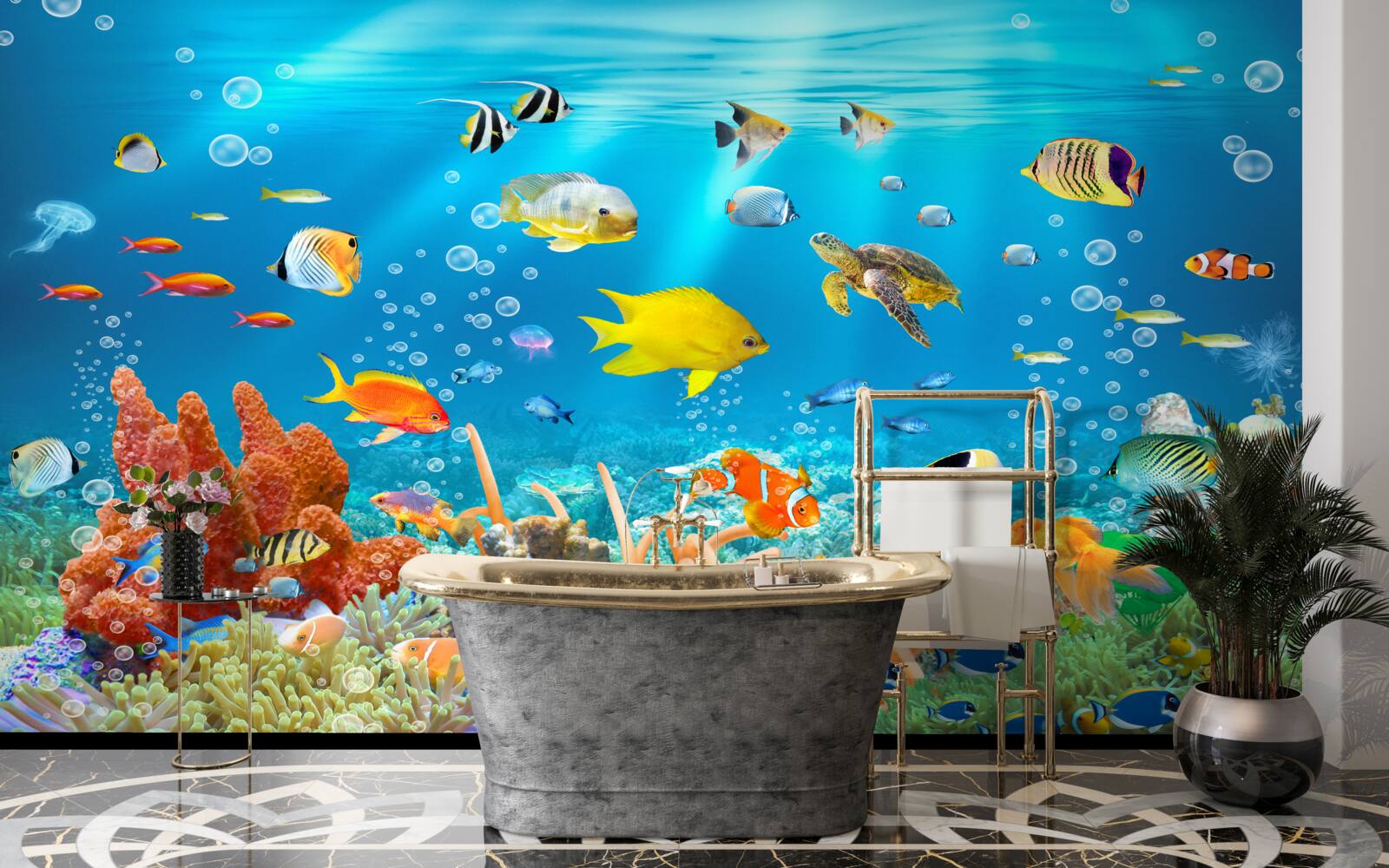 Fotobehang fascinerende wereld onder water