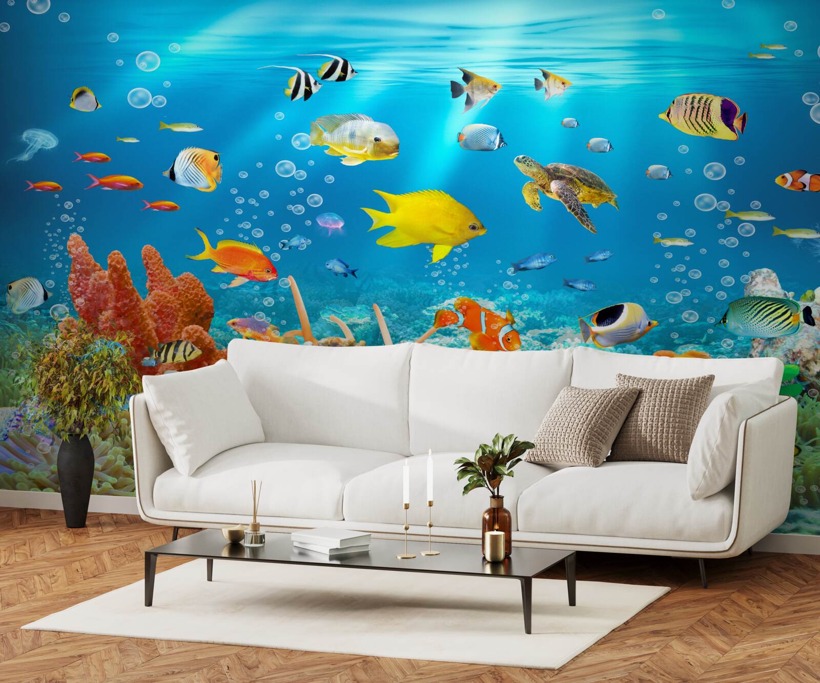 Fotobehang fascinerende wereld onder water