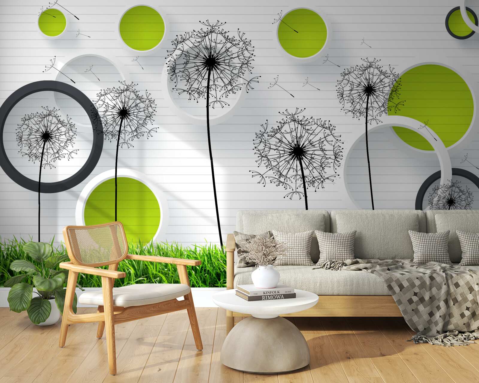 Fotobehang een weiland bezaaid met melkkruid