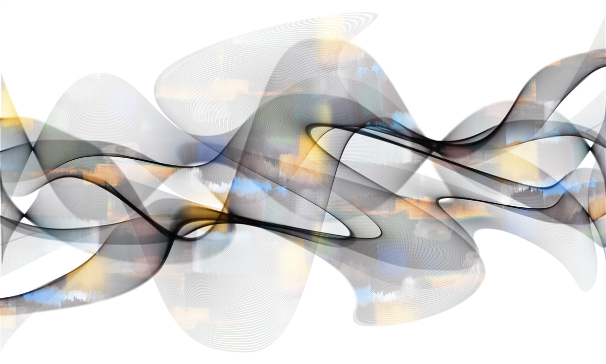 Fotobehang rookstructuur met gouden elementen