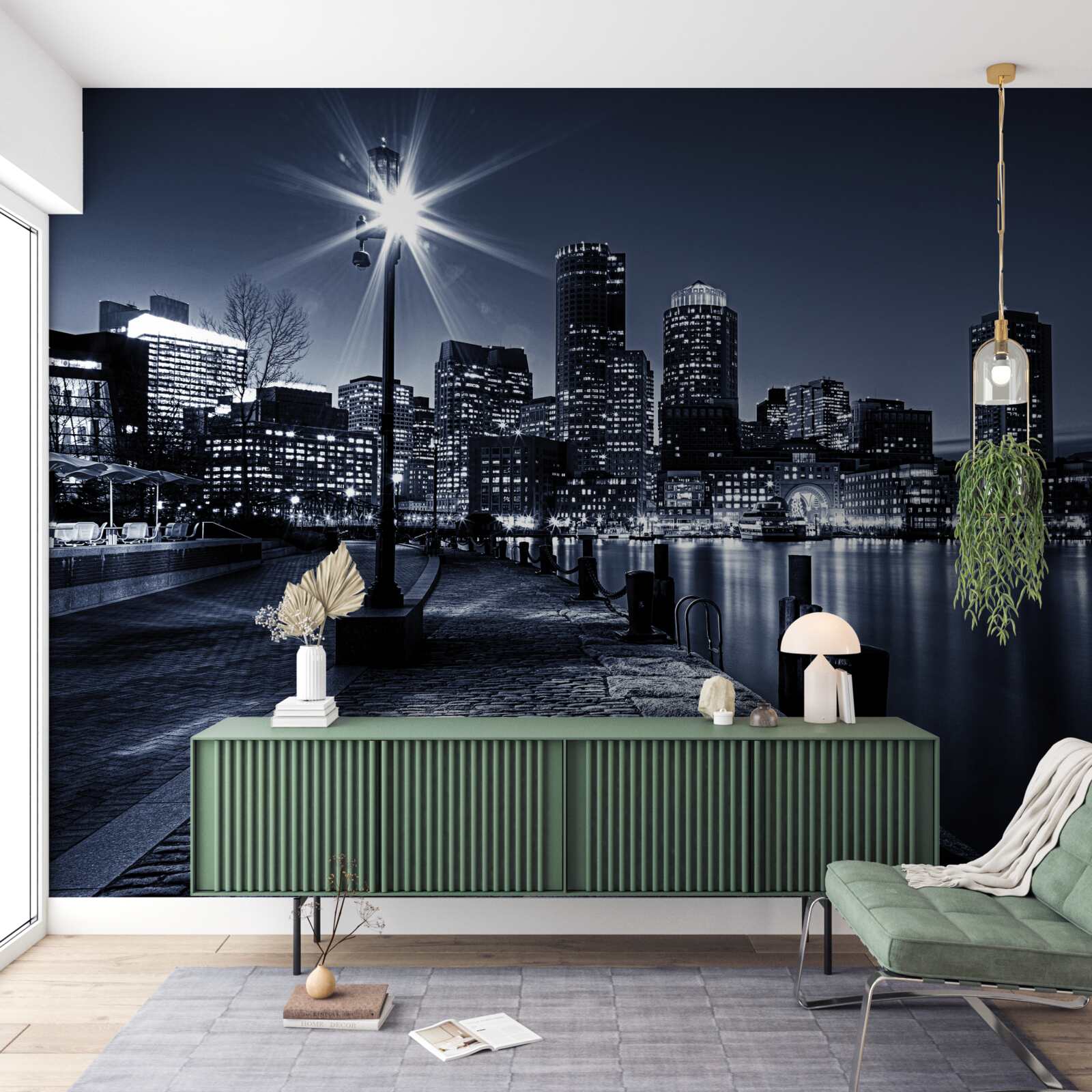 Fotobehang de waterkant van de stad is verlaten