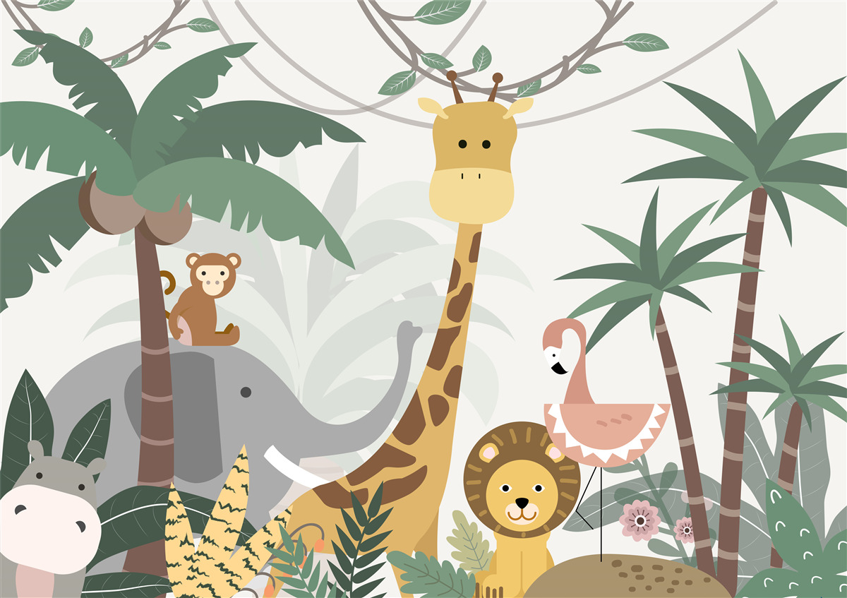 Fotobehang geanimeerde wildlife reis