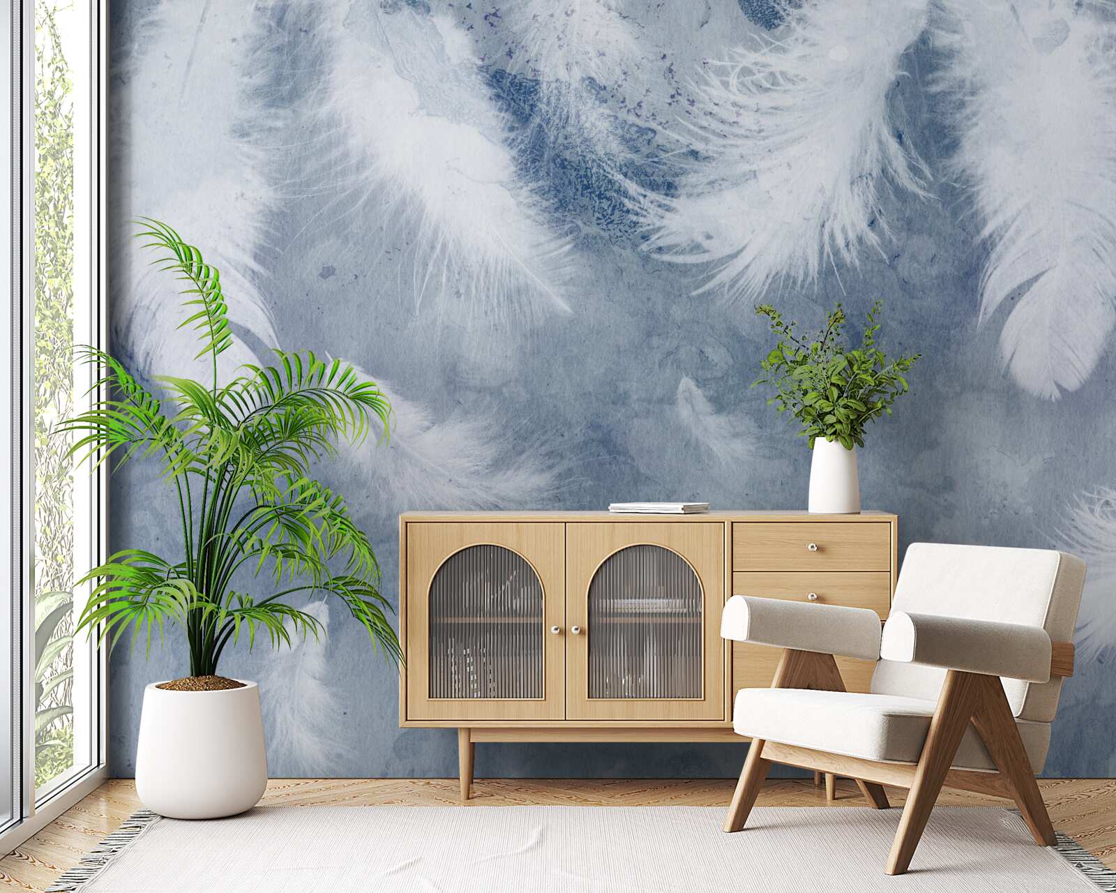 Fotobehang zachte en losse veren