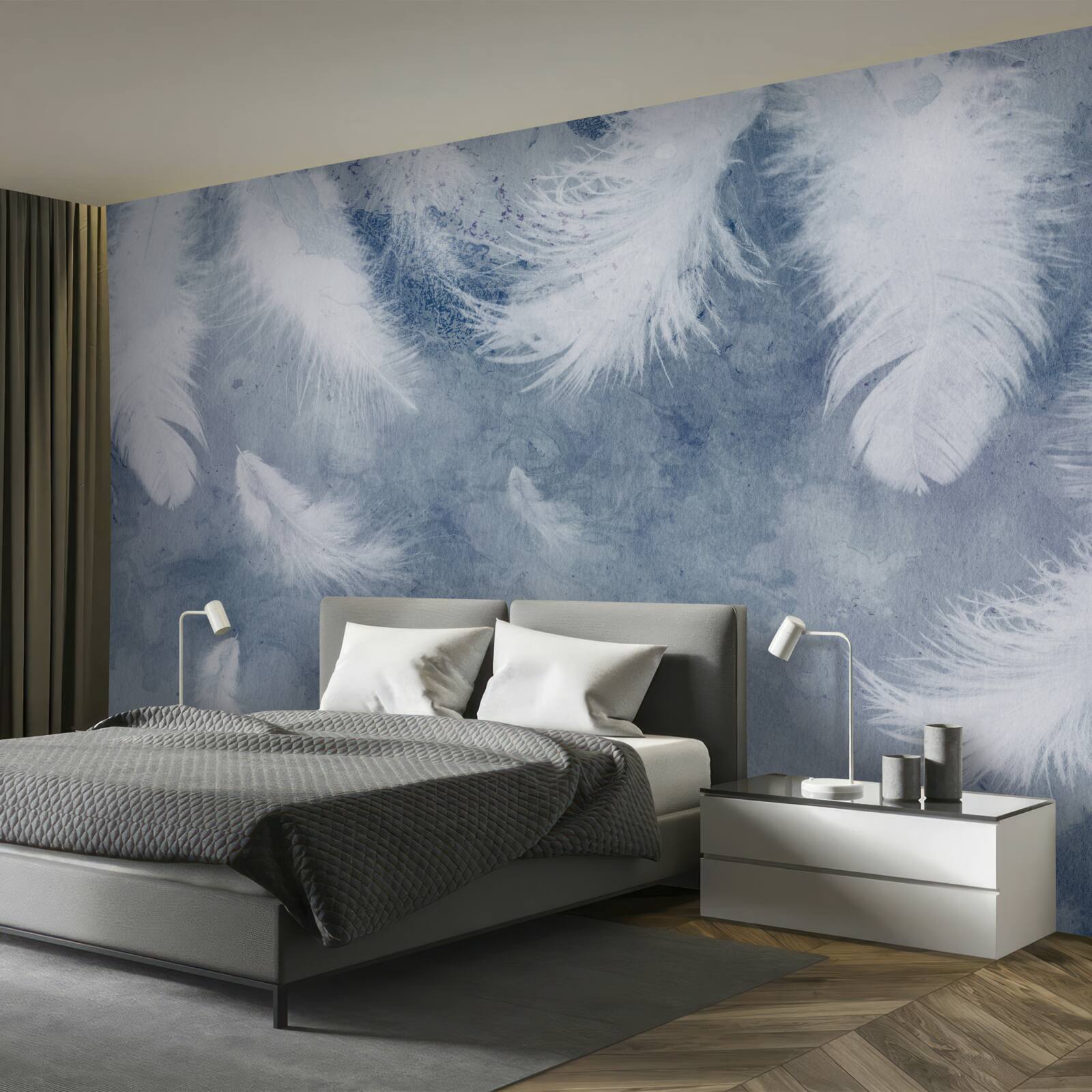 Fotobehang zachte en losse veren