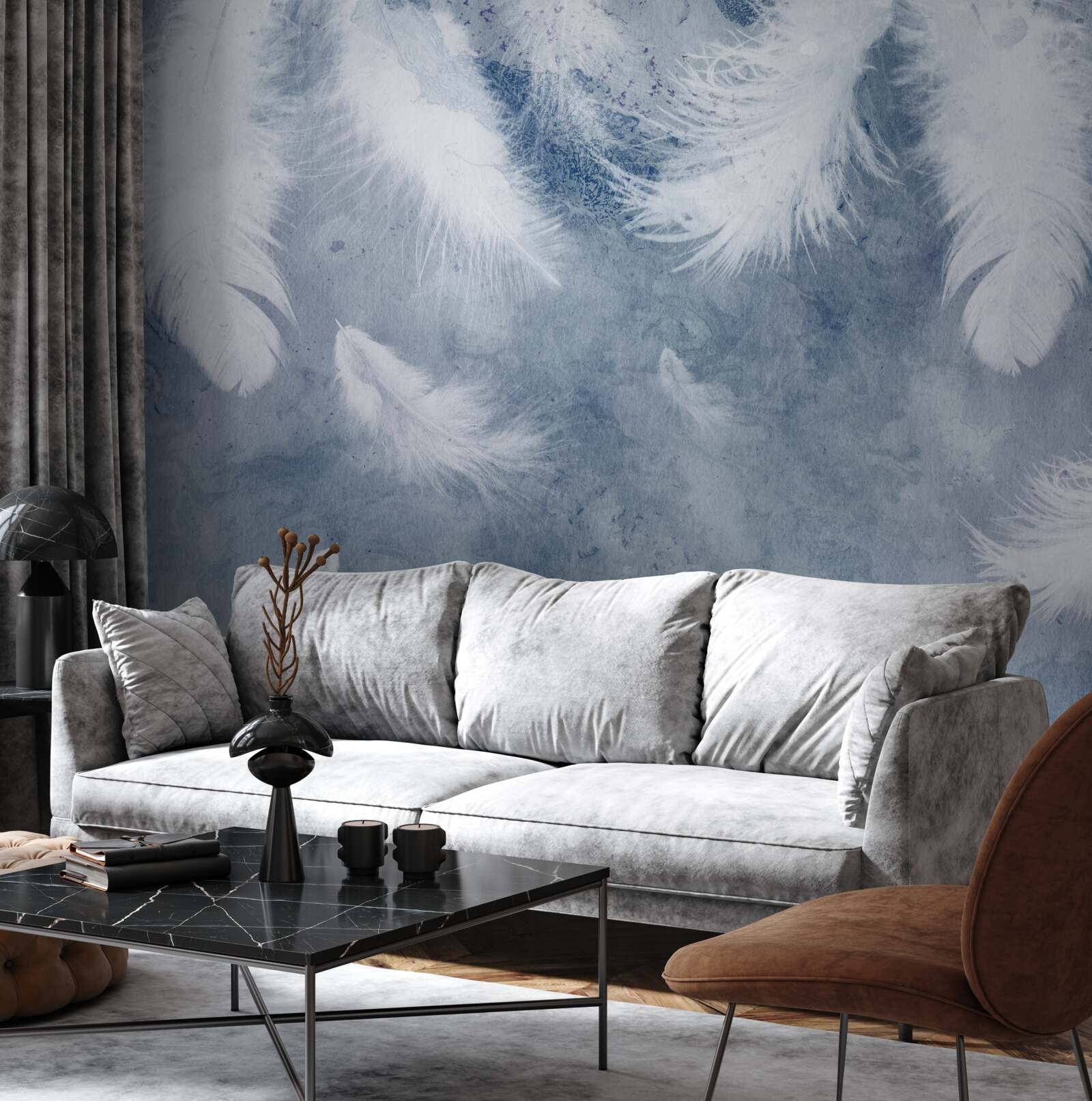 Fotobehang zachte en losse veren