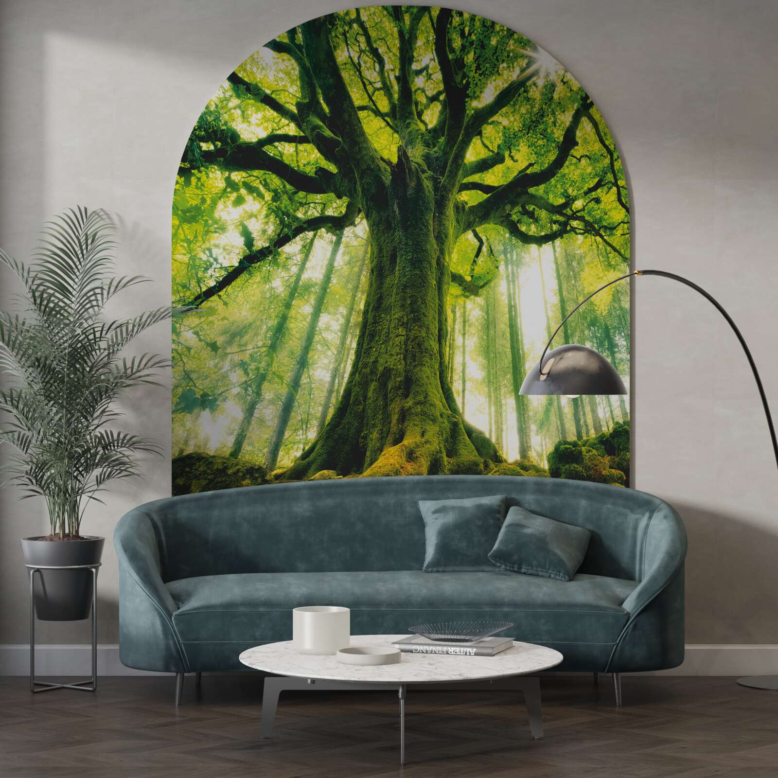 Fotobehang levensboom in het ochtendbos