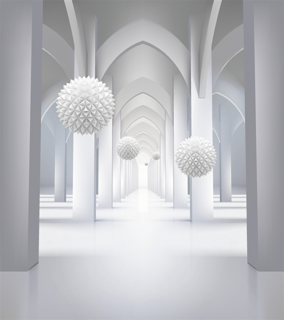 Fotobehang abstracte gotische zuilen