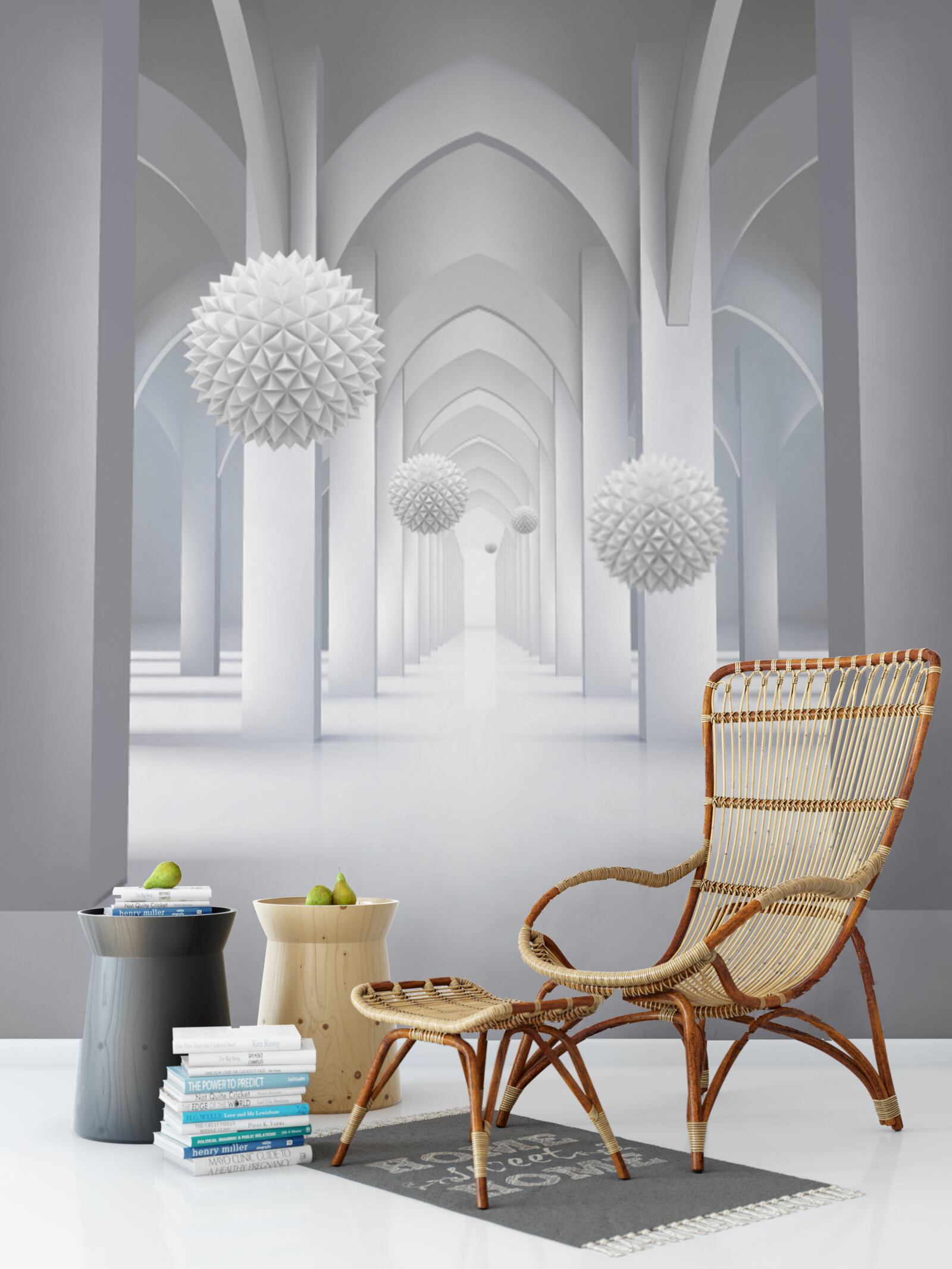 Fotobehang abstracte gotische zuilen