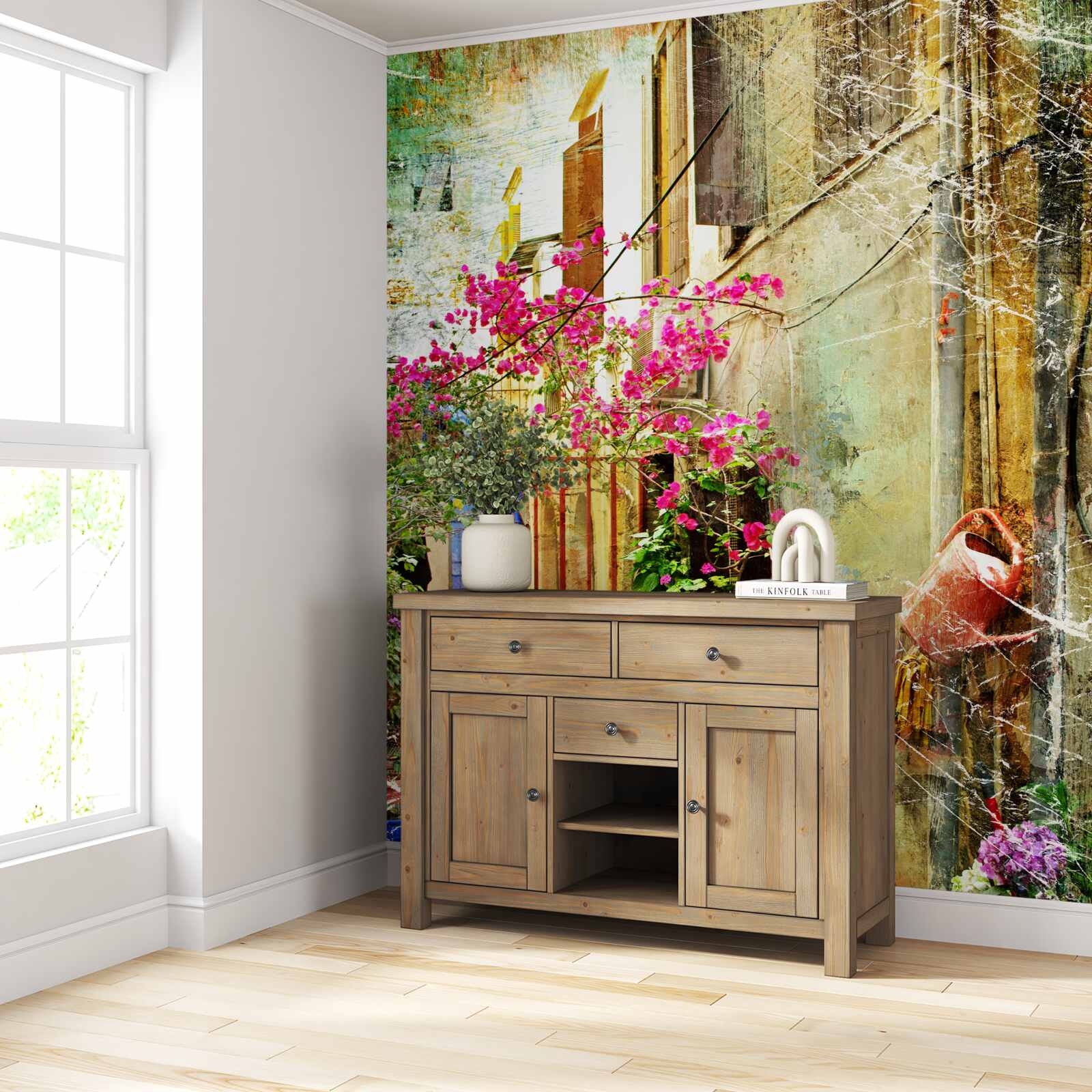 Fotobehang comfortabele binnenplaats voor gasten