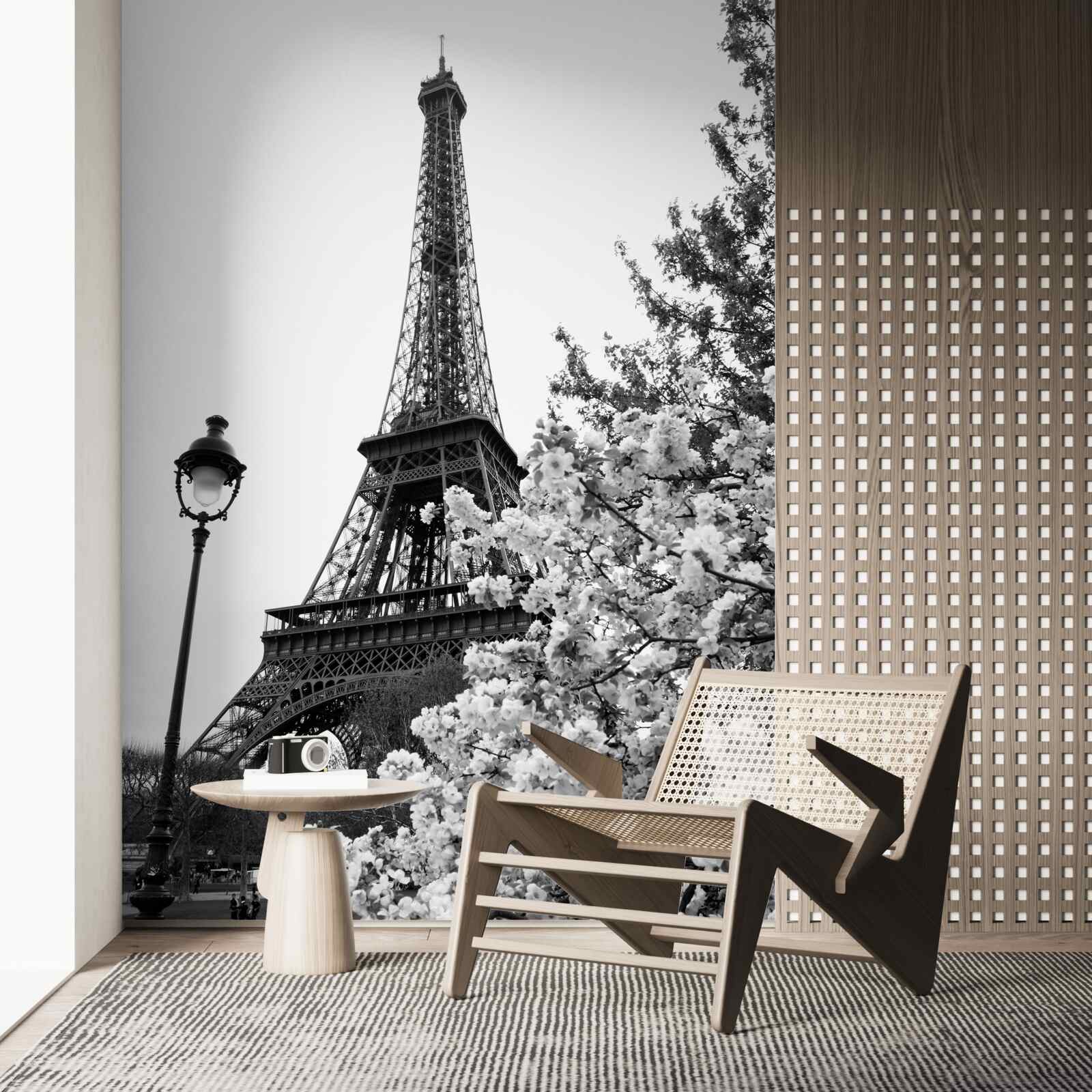 Fotobehang eiffeltoren in zwart-wit