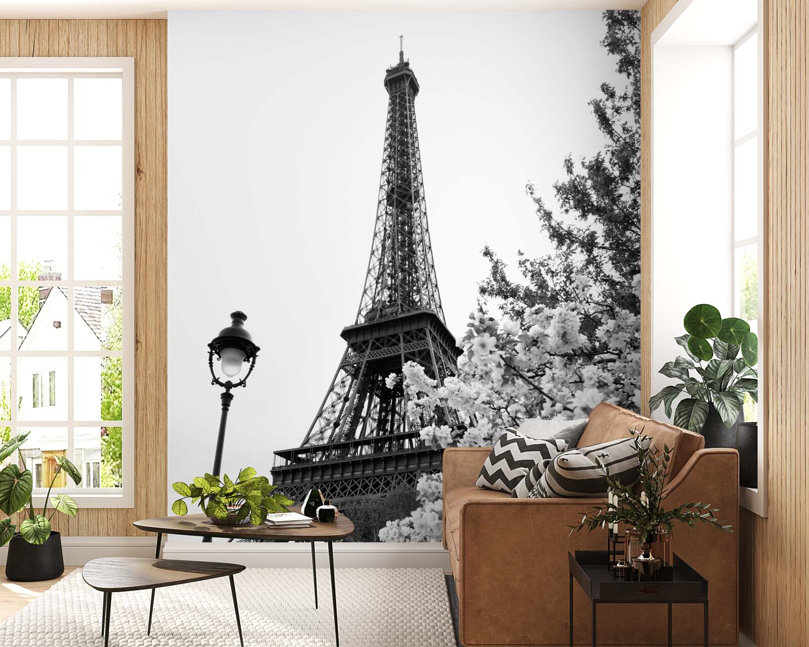 Fotobehang eiffeltoren in zwart-wit