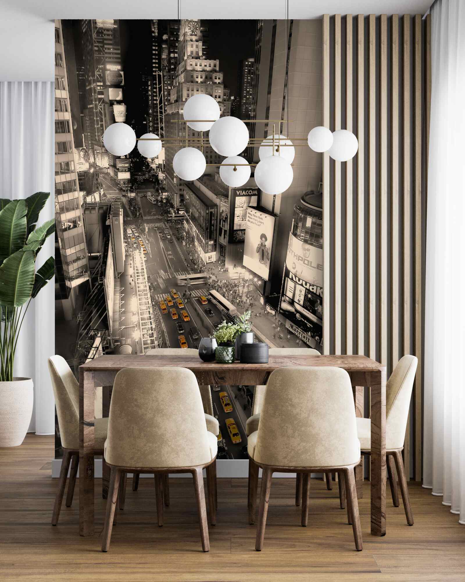 Fotobehang times square en gele taxi's