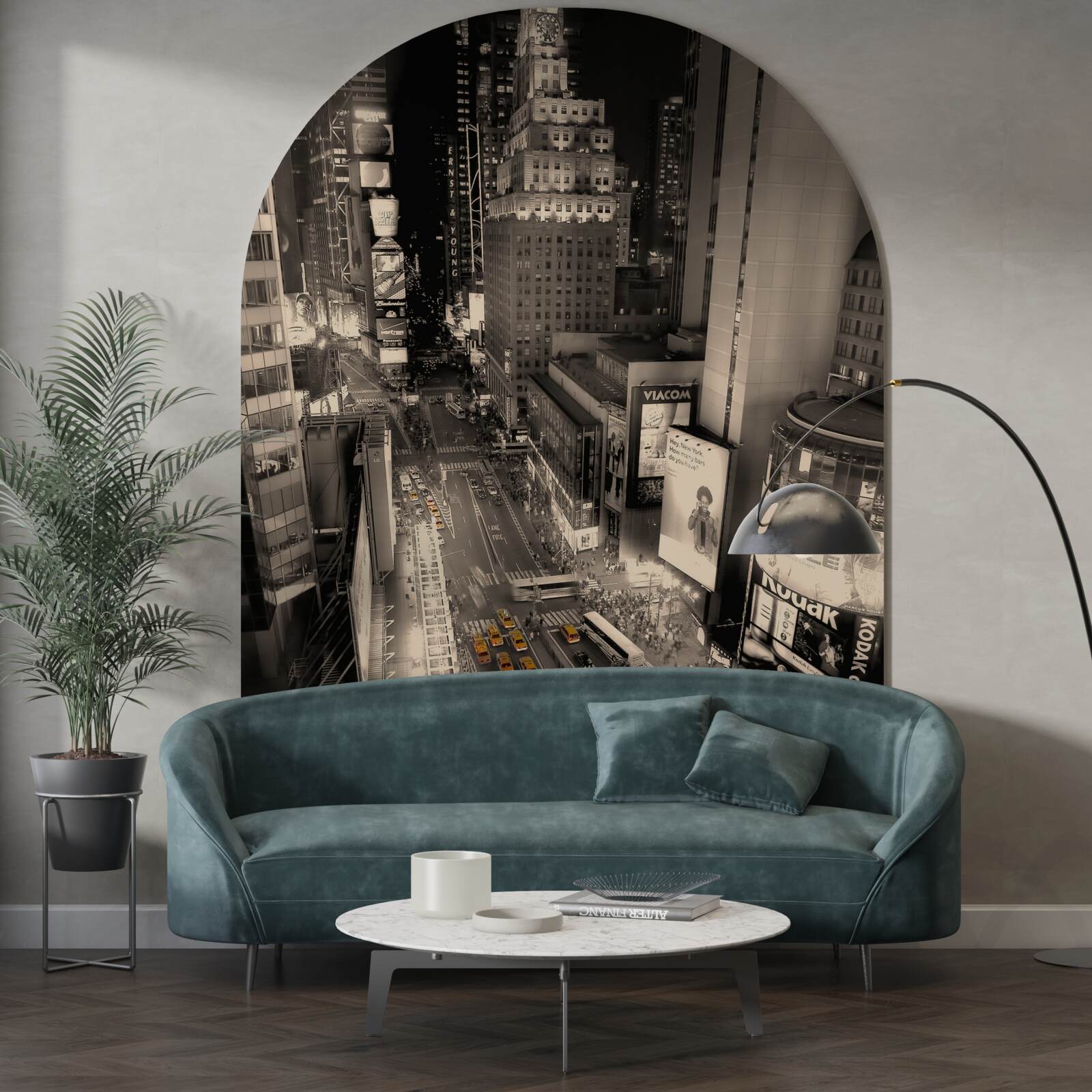 Fotobehang times square en gele taxi's