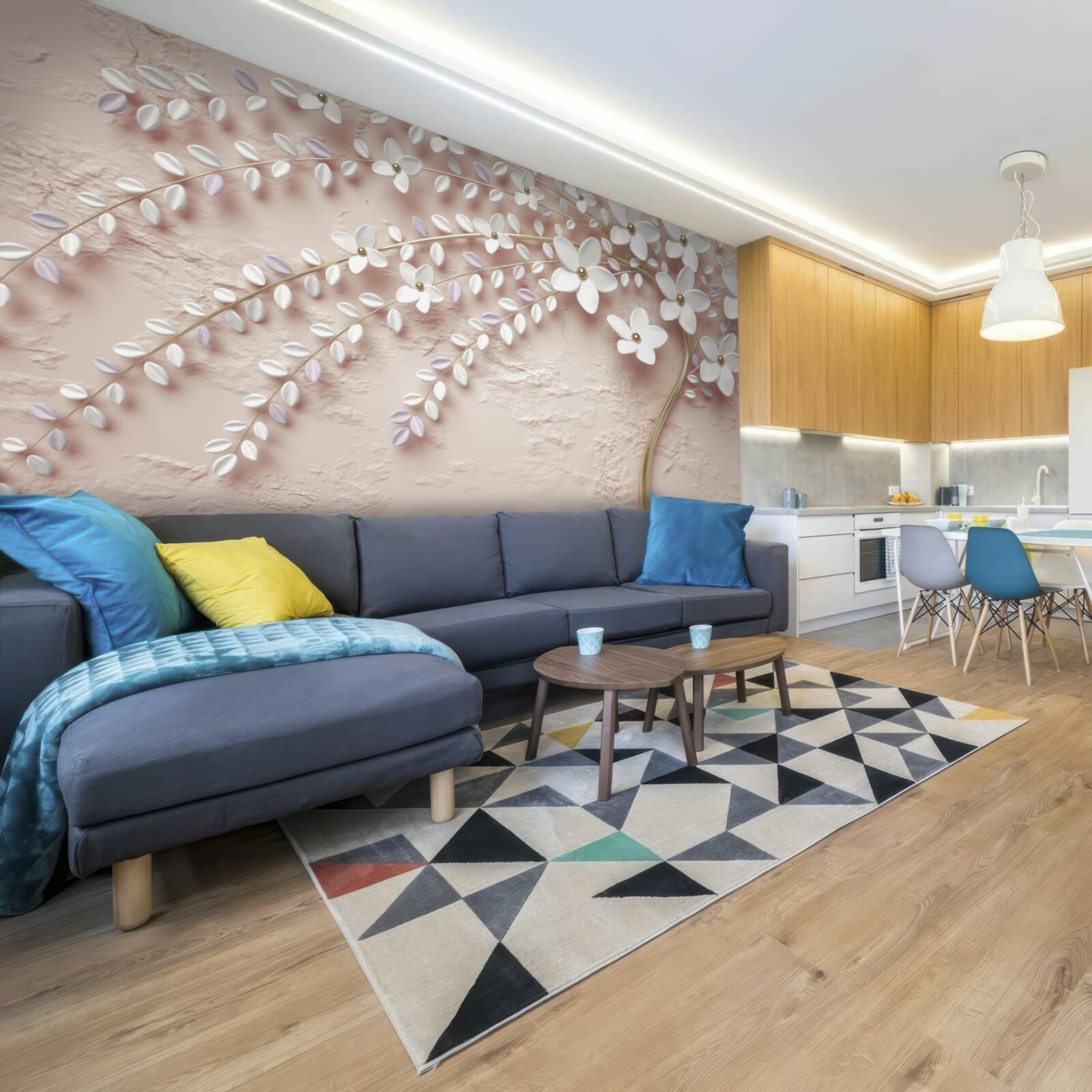 Fotobehang bloeiende boom met kleine bloemen