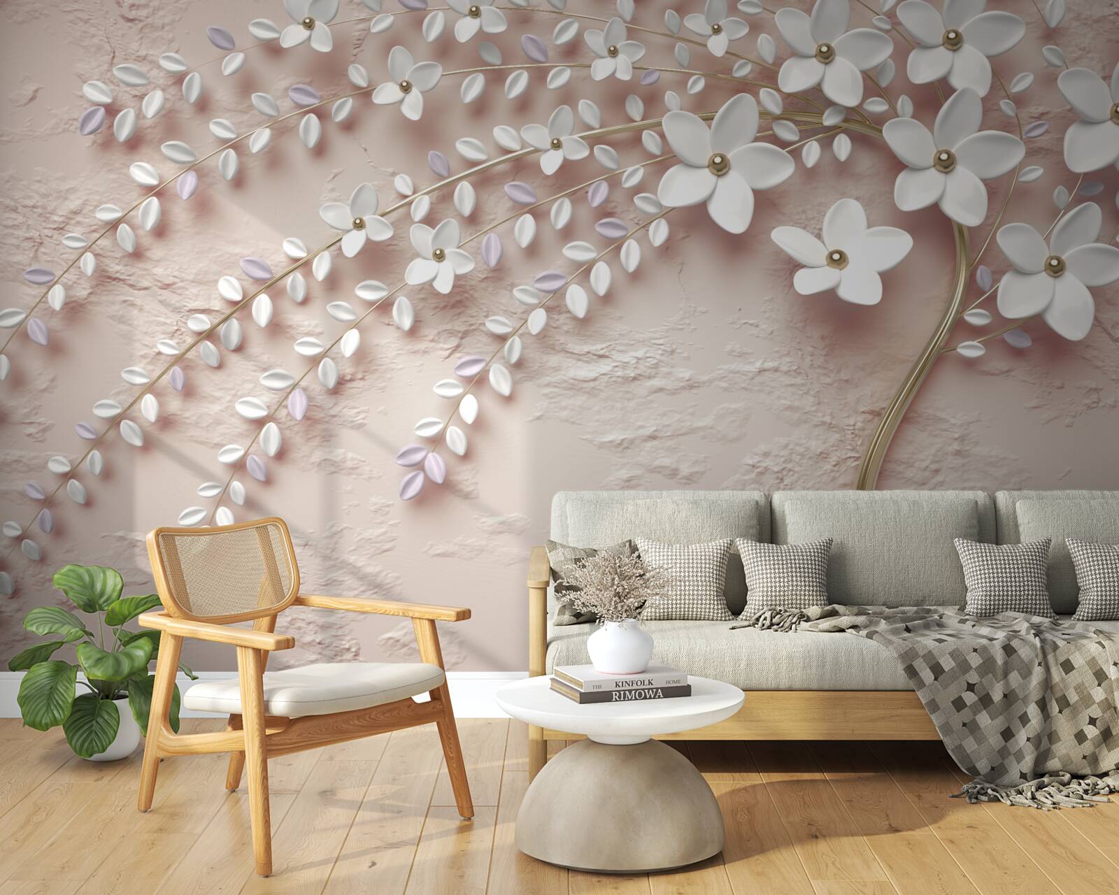 Fotobehang bloeiende boom met kleine bloemen