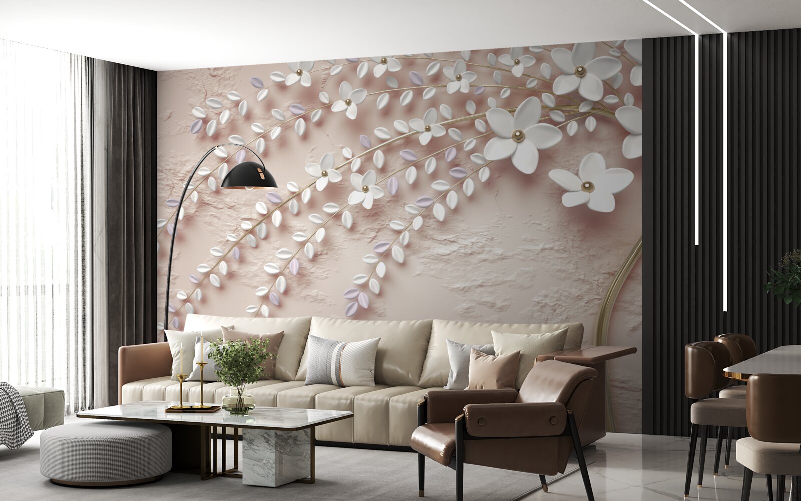 Fotobehang bloeiende boom met kleine bloemen