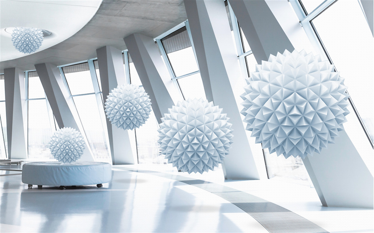 Fotobehang kogels verdwijnen in de diepten van de ruimte