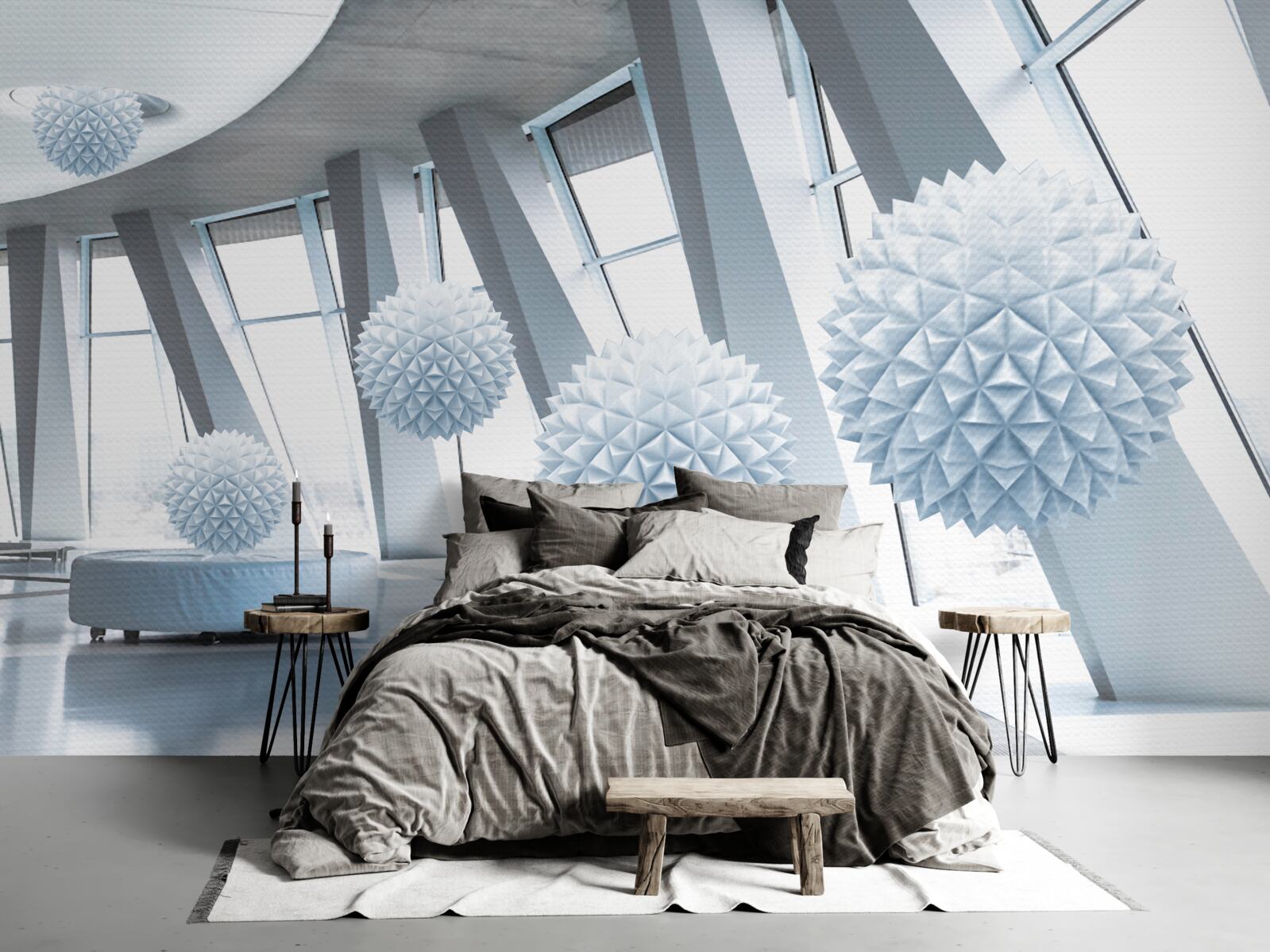 Fotobehang kogels verdwijnen in de diepten van de ruimte