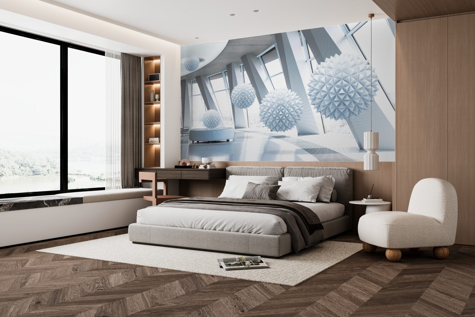 Fotobehang kogels verdwijnen in de diepten van de ruimte