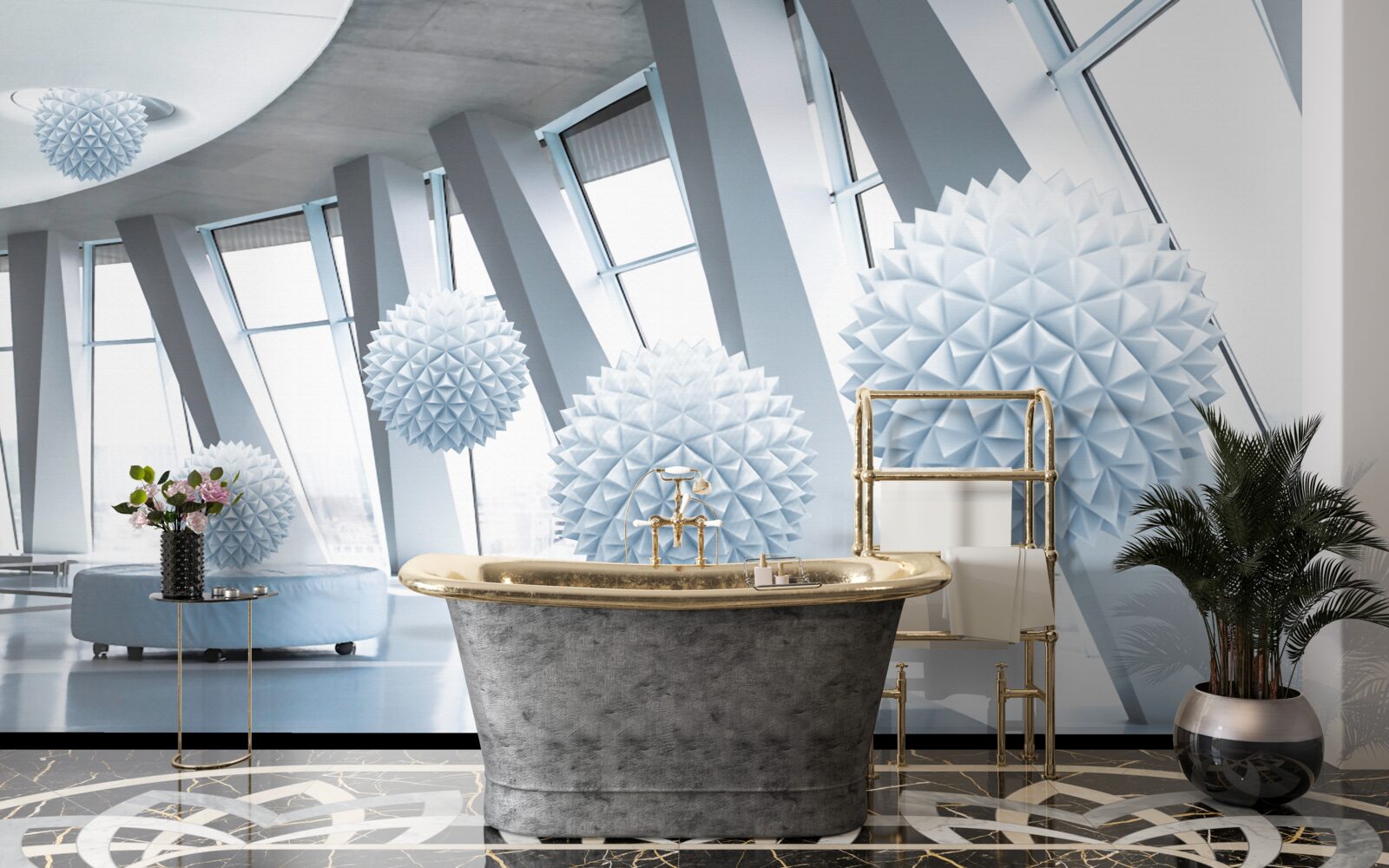 Fotobehang kogels verdwijnen in de diepten van de ruimte