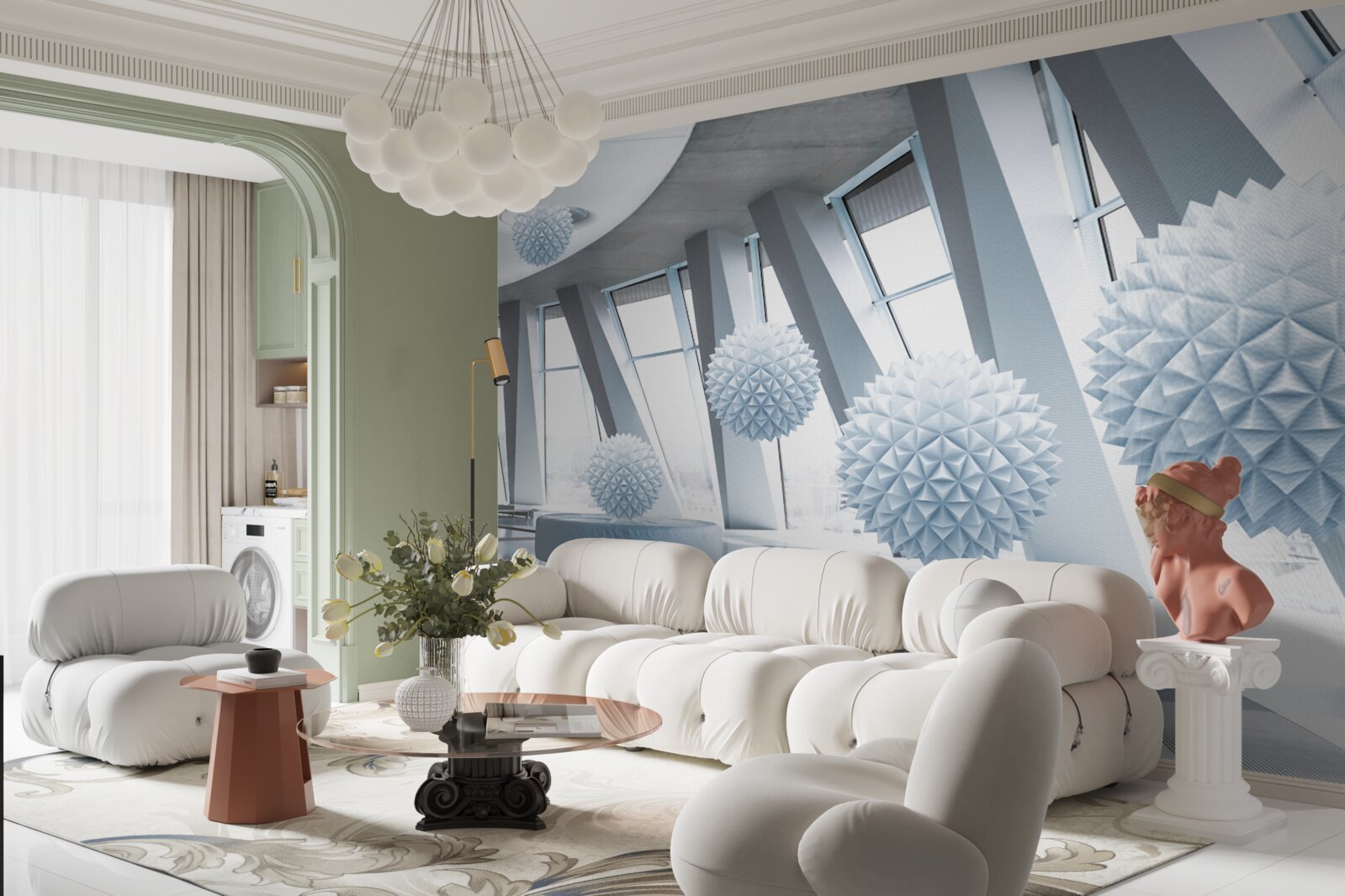 Fotobehang kogels verdwijnen in de diepten van de ruimte