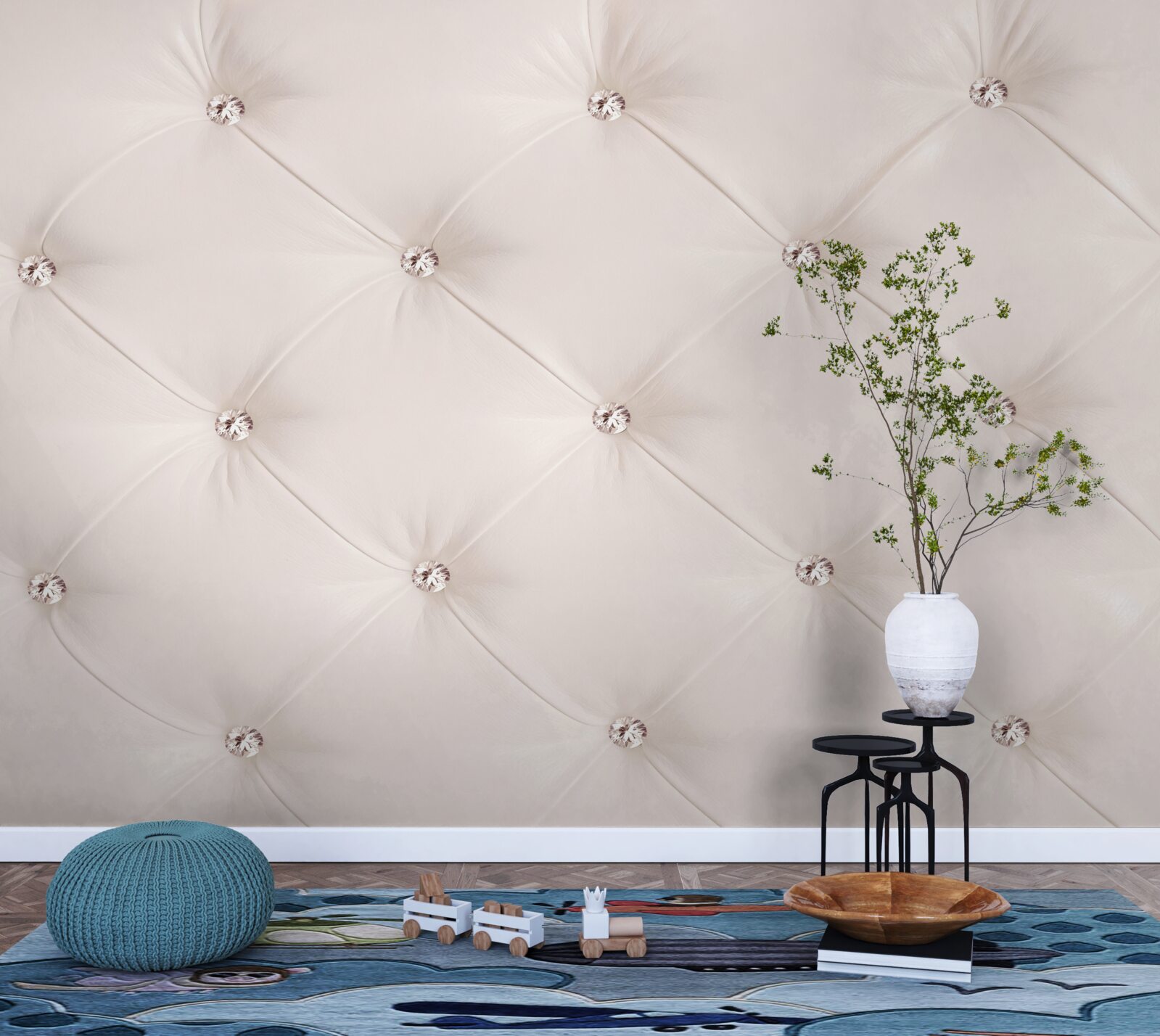 Fotobehang parelroze eco-leer