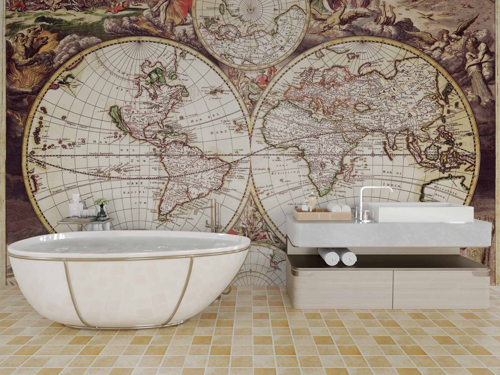 Fotobehang historische periode belicht in de wereldfoto