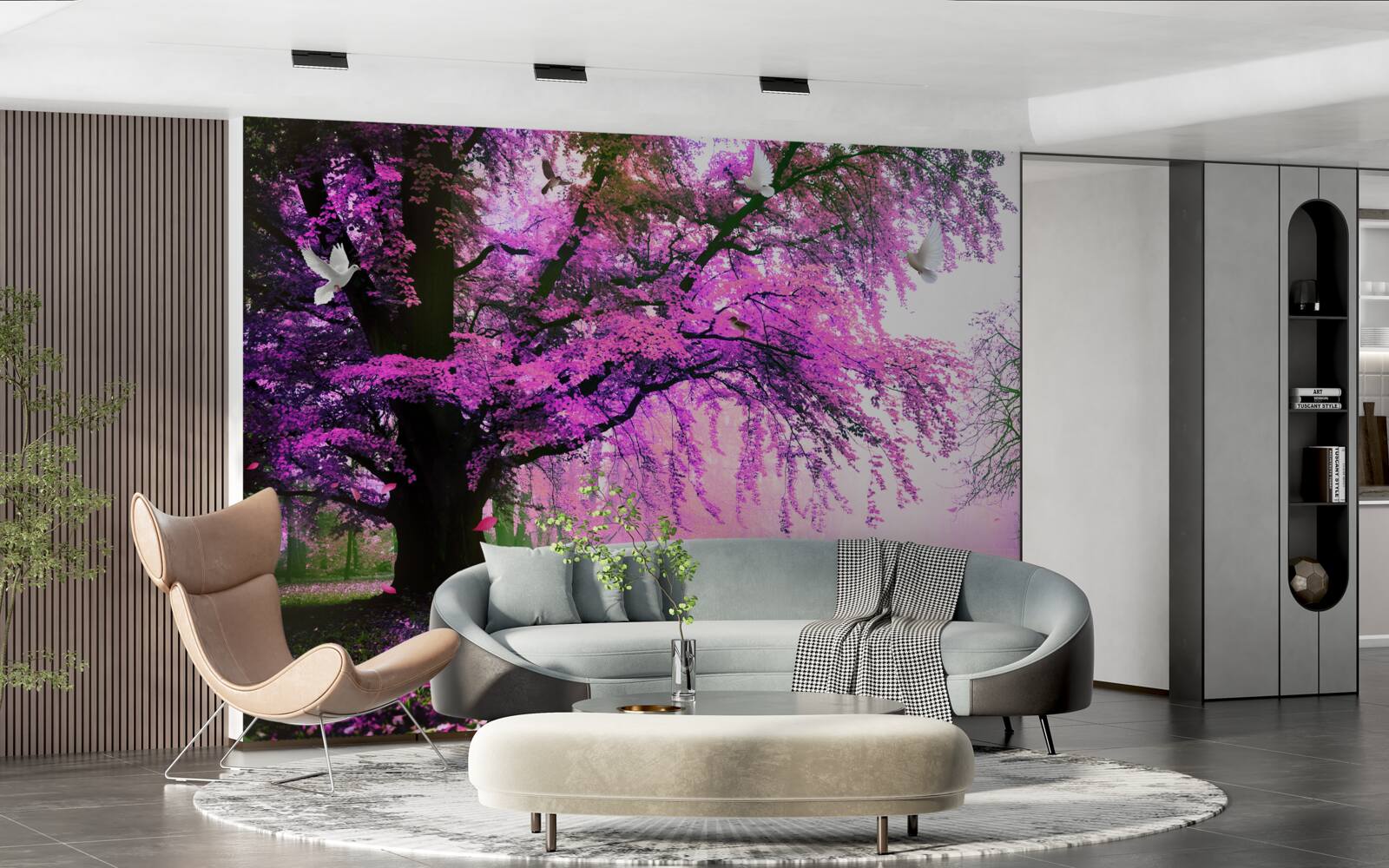 Fotobehang Betoverende kleuren van kersenbloesems