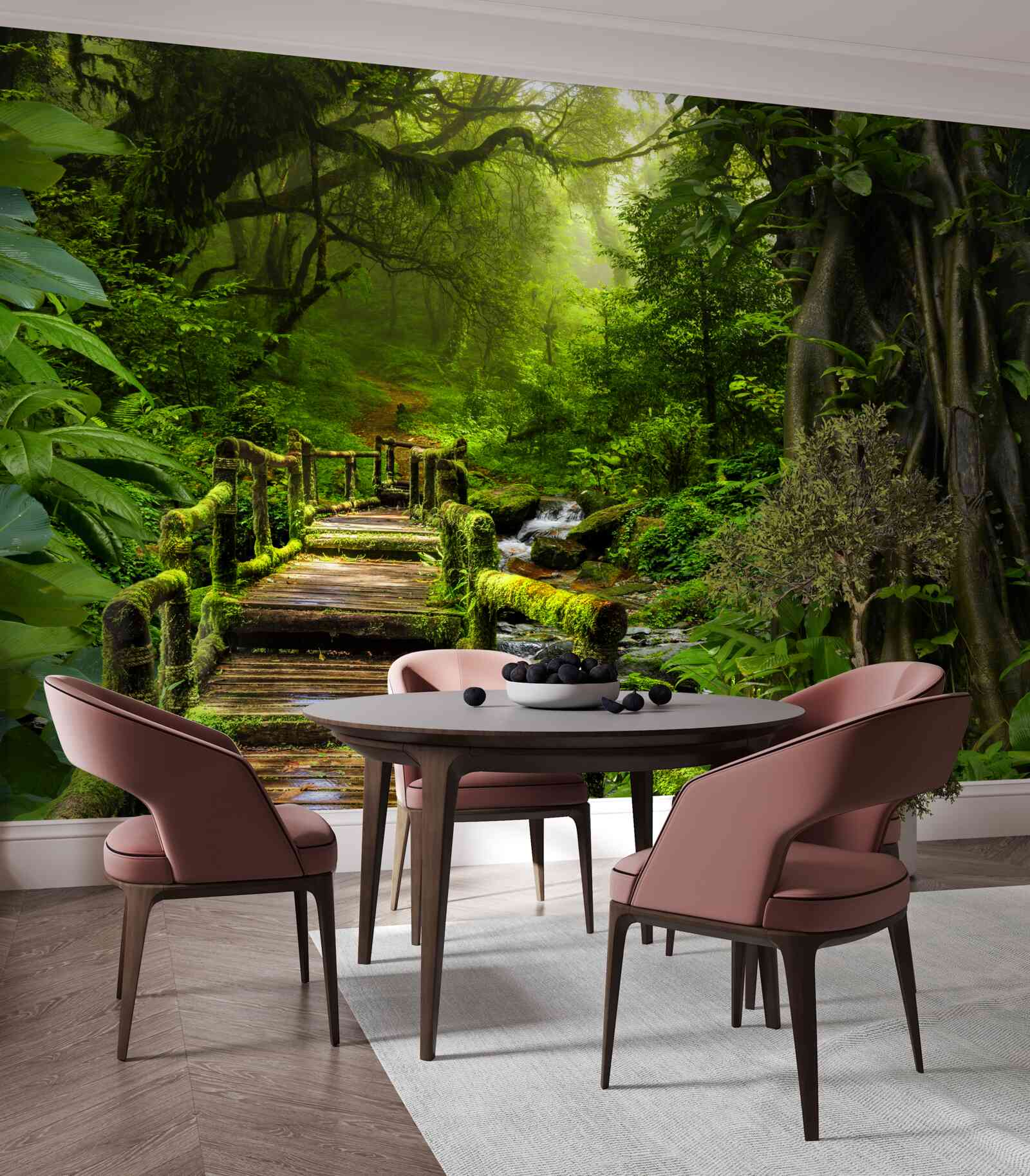 Fotobehang in de Aziatische jungle is er een waterval