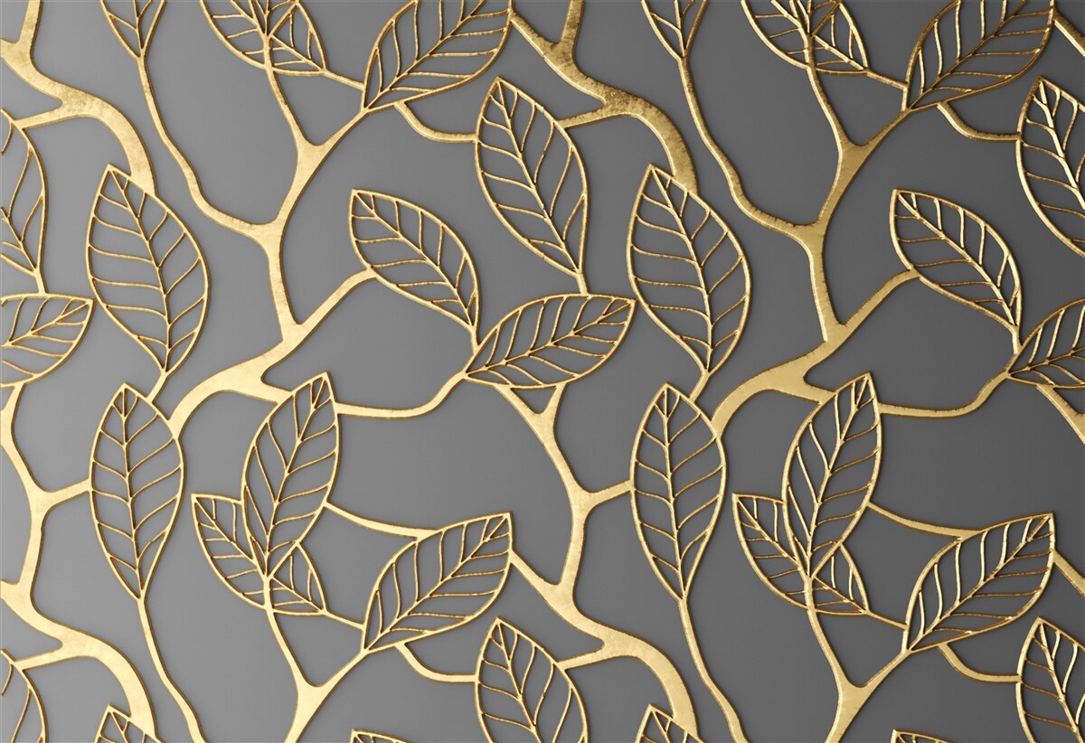 Fotobehang bruine textuur van takken en bladeren