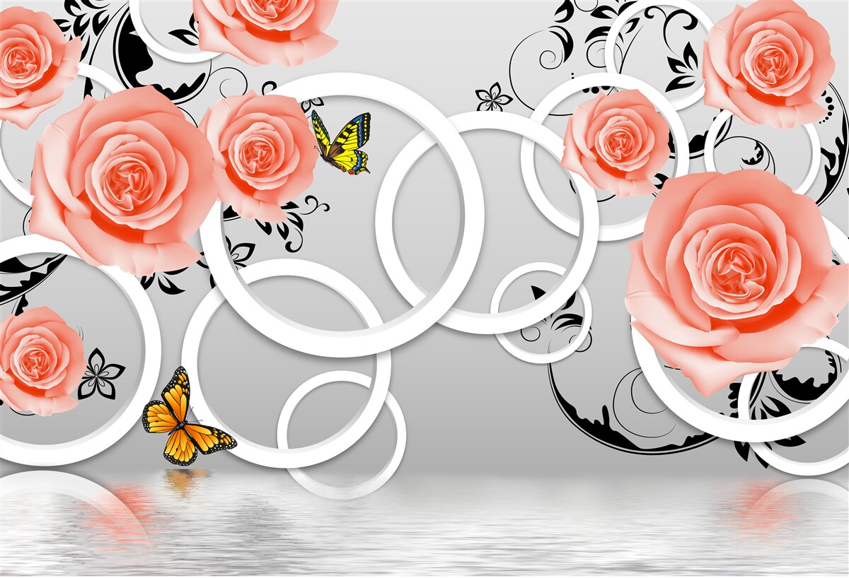 Fotobehang tere knoppen van perzikrozen