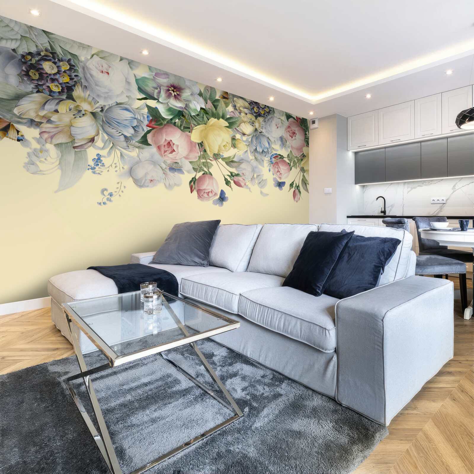 Fotobehang delicate tinten van verschillende kleuren