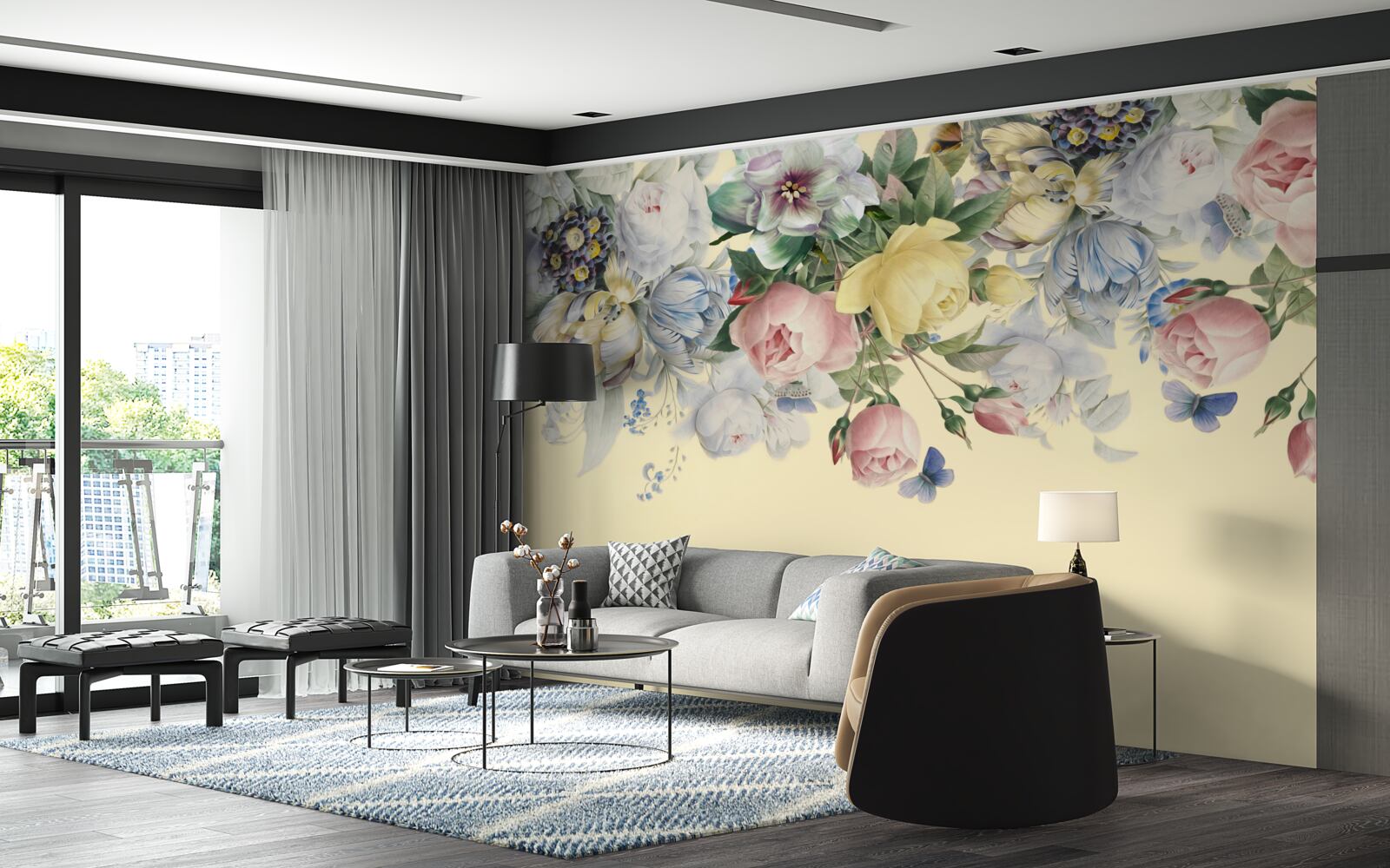 Fotobehang delicate tinten van verschillende kleuren