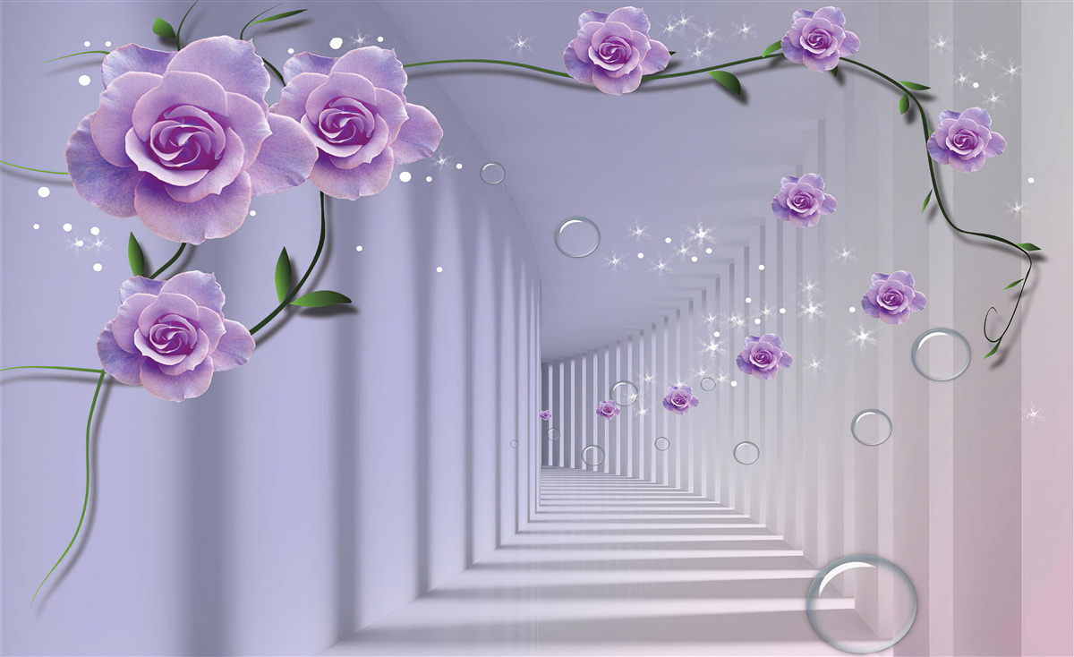 Fotobehang hal gedecoreerd in lila tinten