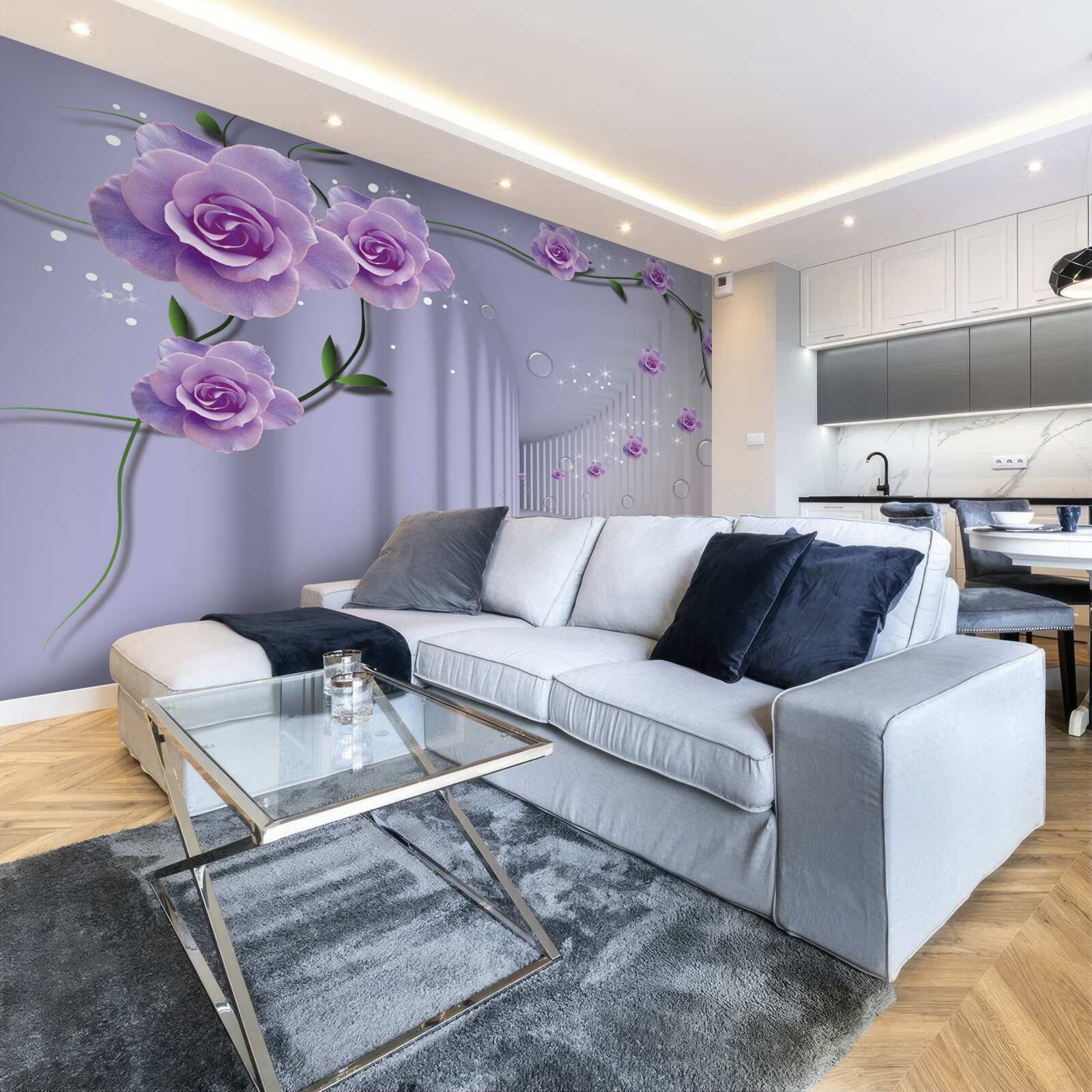 Fotobehang hal gedecoreerd in lila tinten