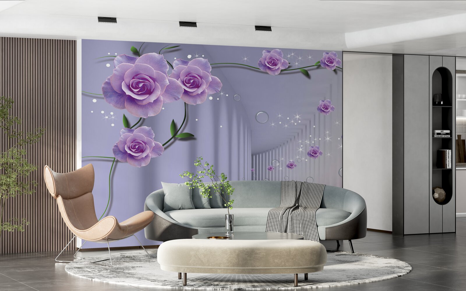 Fotobehang hal gedecoreerd in lila tinten