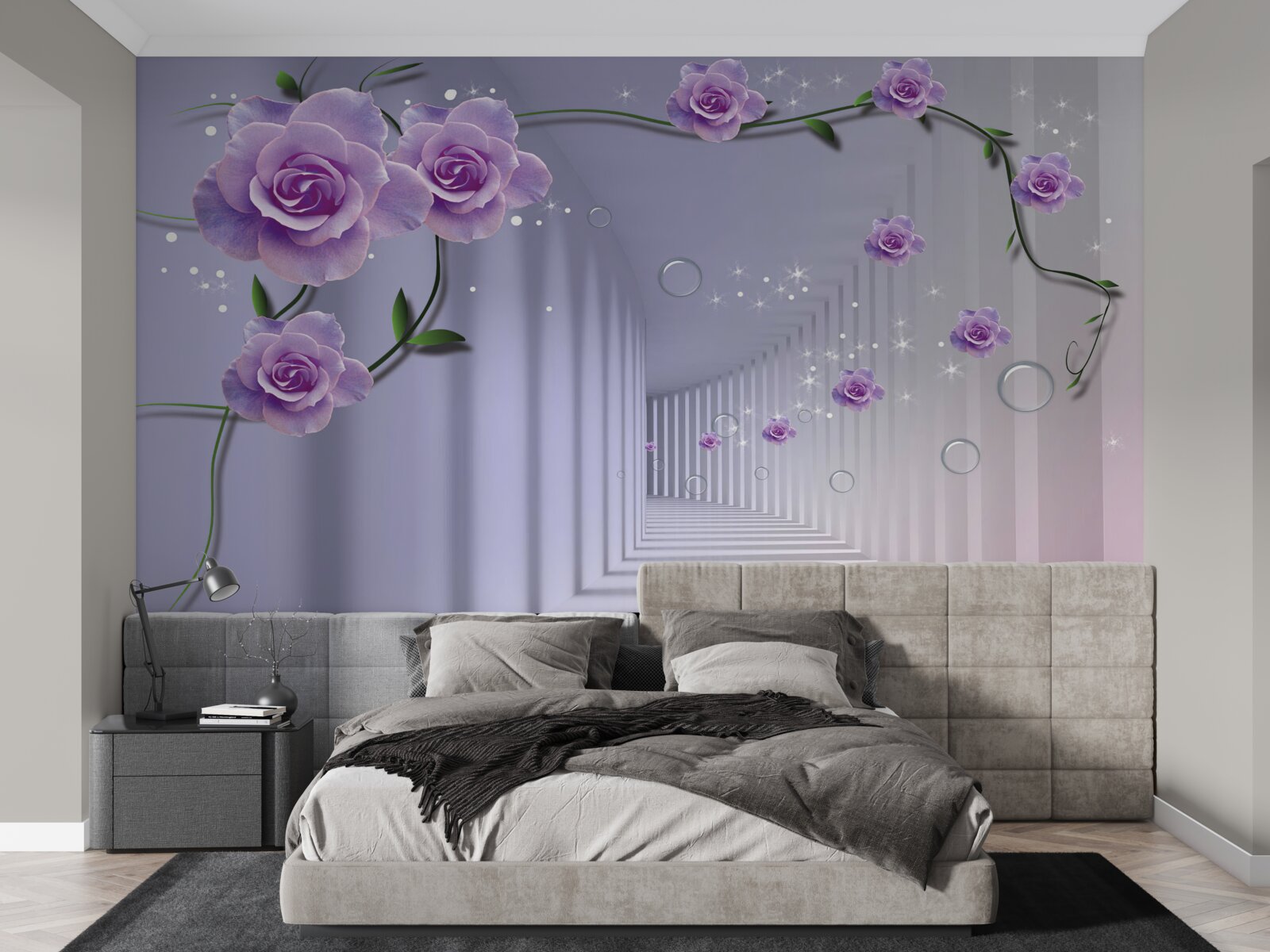 Fotobehang hal gedecoreerd in lila tinten