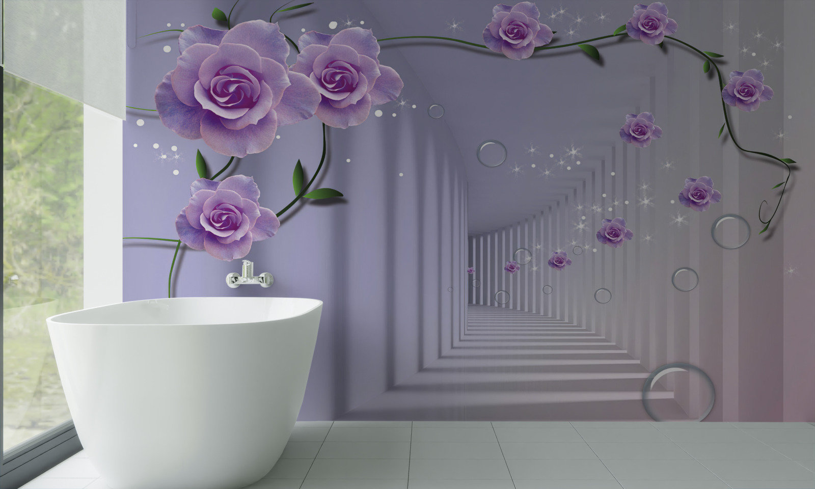 Fotobehang hal gedecoreerd in lila tinten