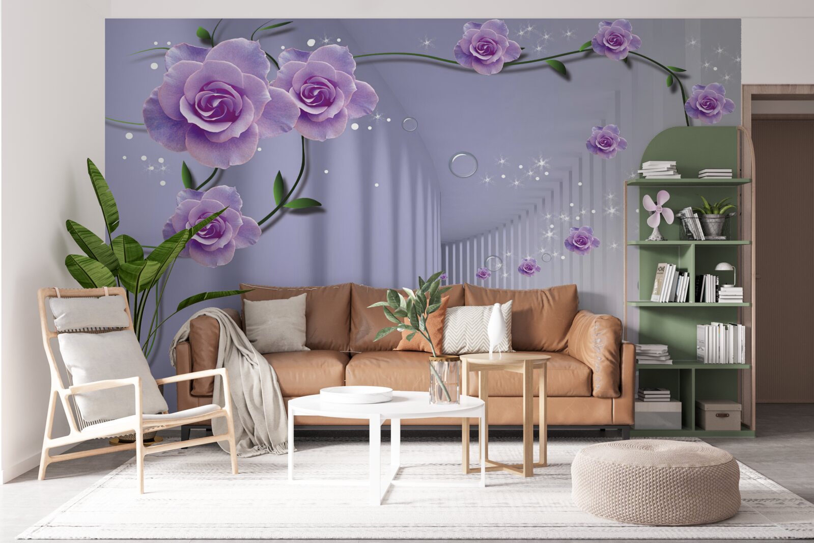 Fotobehang hal gedecoreerd in lila tinten