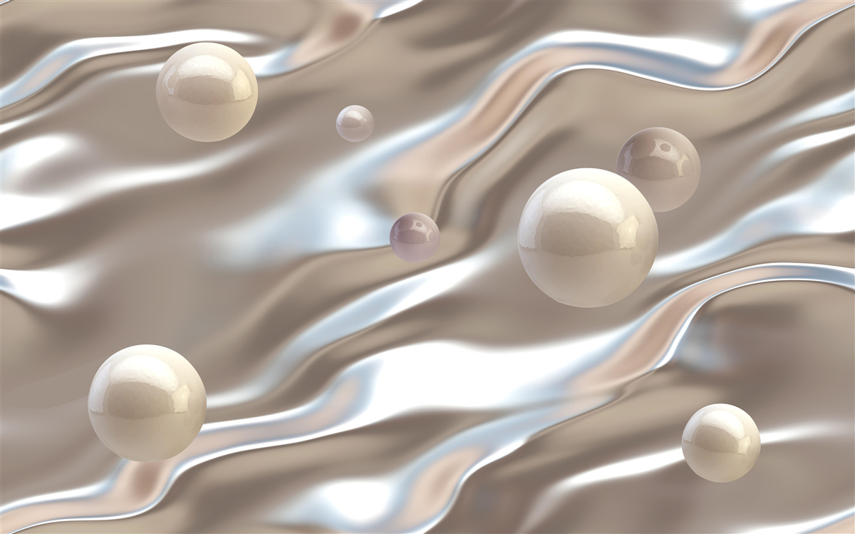 Fotobehang parelmoer op zijde