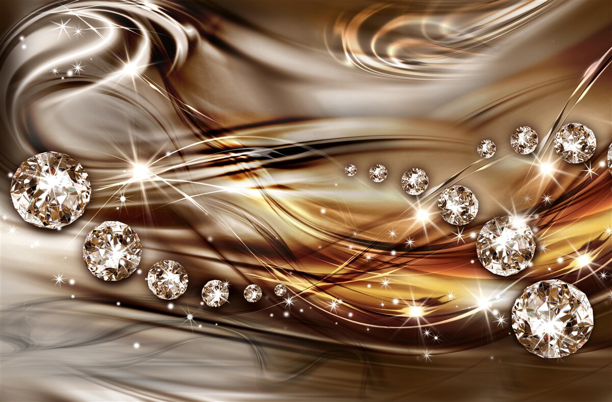 Fotobehang gouden juwelen en edelstenen