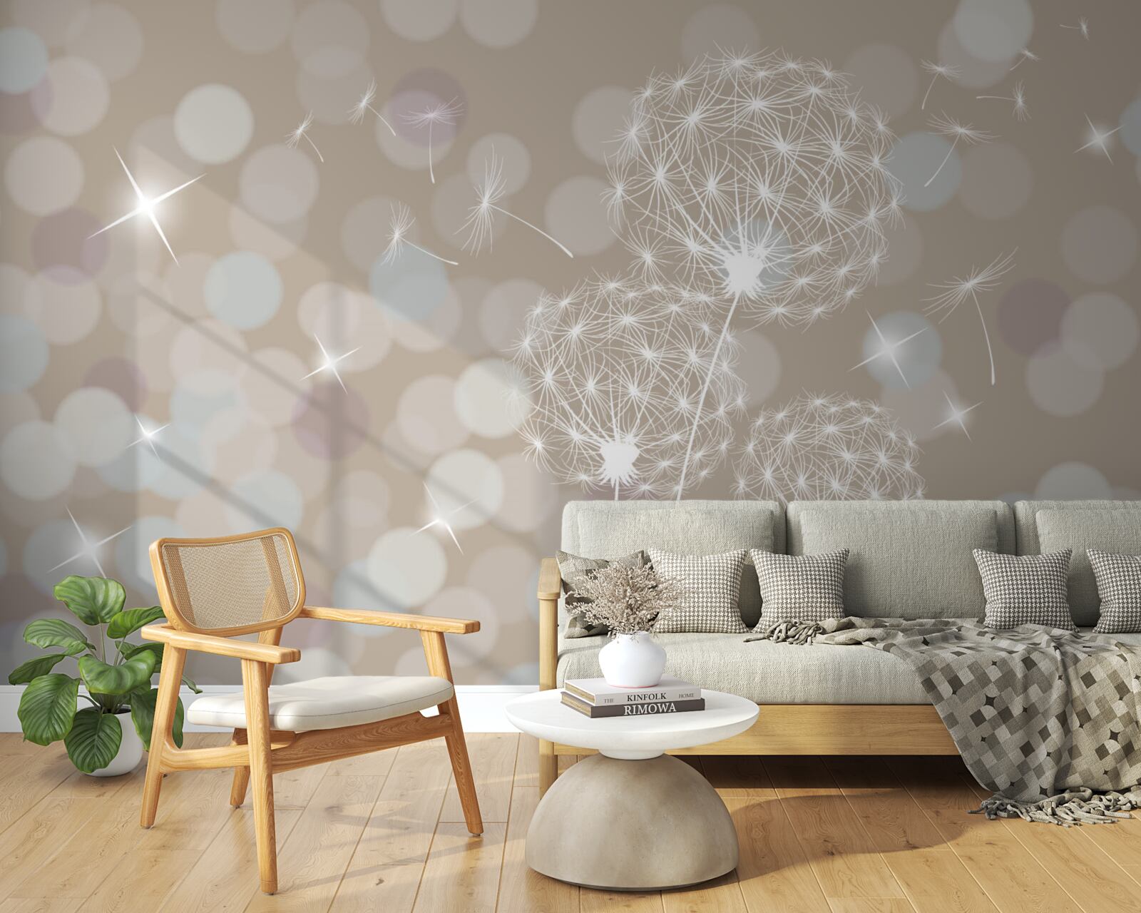 Fotobehang paardebloemblaadje, licht als een veertje