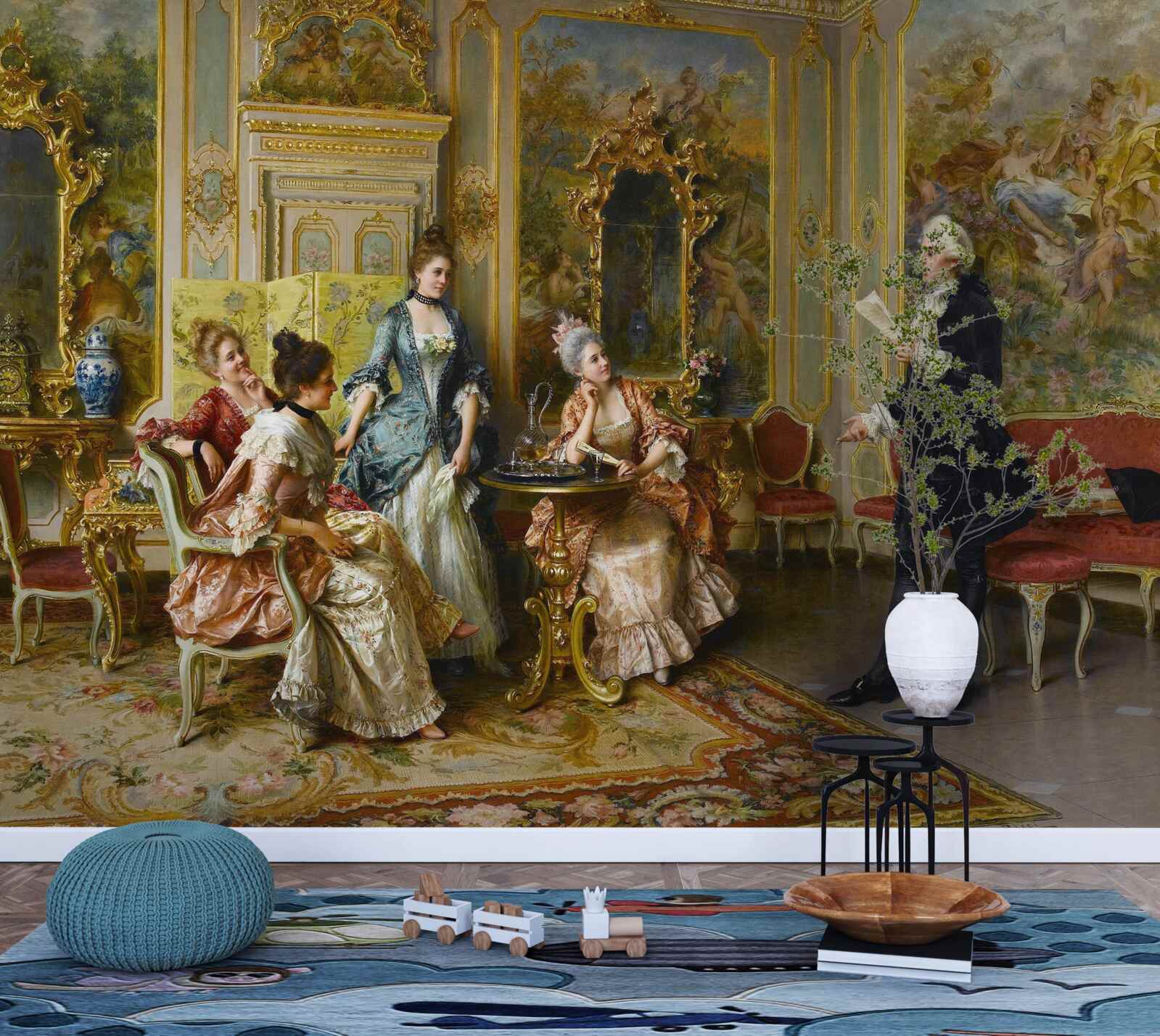 Fotobehang bewondering voor de dames vanwege hun passie voor het lezen van poëzie