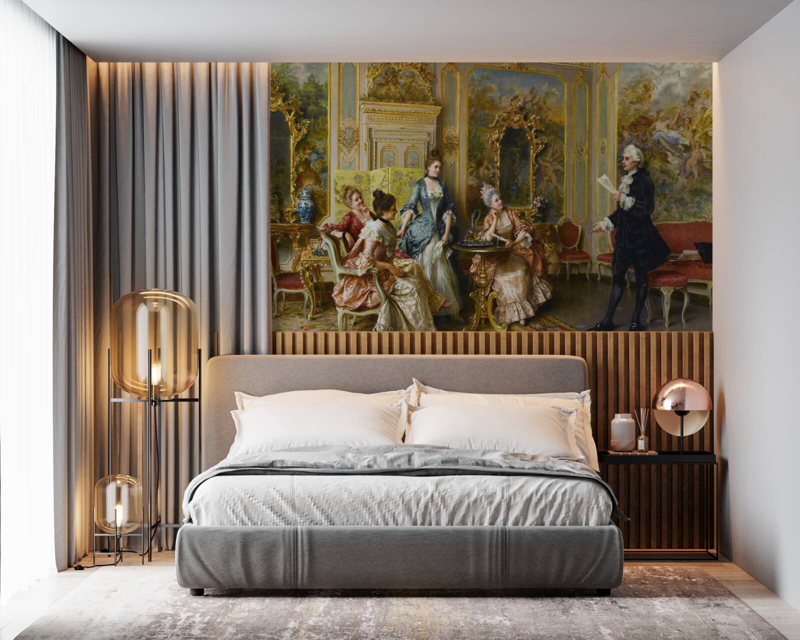 Fotobehang bewondering voor de dames vanwege hun passie voor het lezen van poëzie