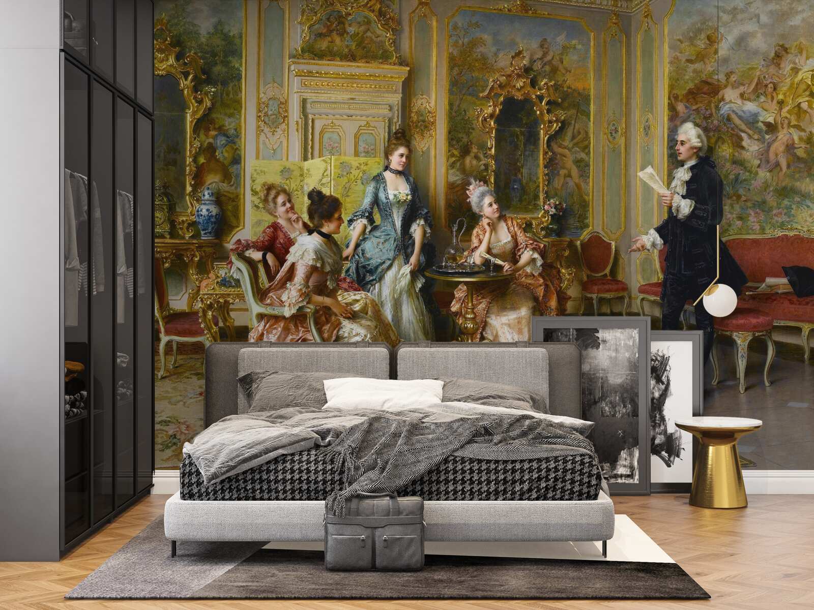 Fotobehang bewondering voor de dames vanwege hun passie voor het lezen van poëzie